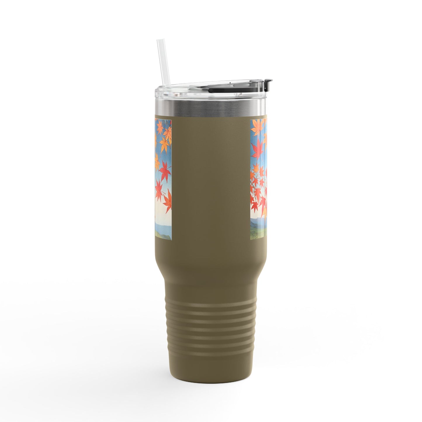 Autumn Leaves Insulated Travel Mug - 40oz Travel Cup with Straw