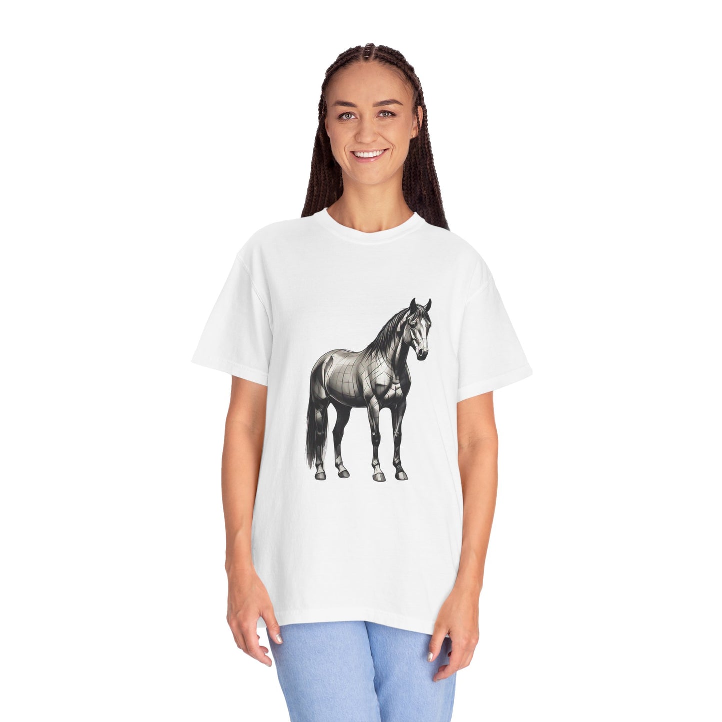 Equestrian Vibe Unisex Garment-Dyed T-Shirt - Horse Design