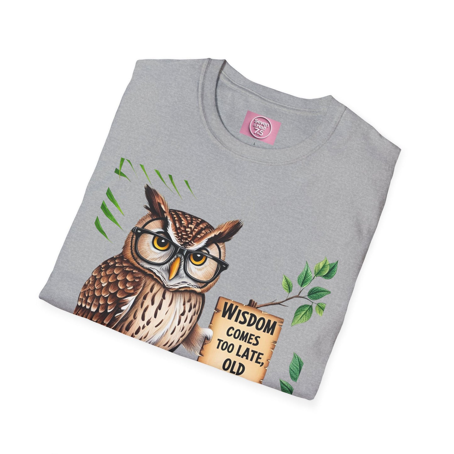 Wisdom Owl Unisex Softstyle T-Shirt - Inspirational Nature Tee