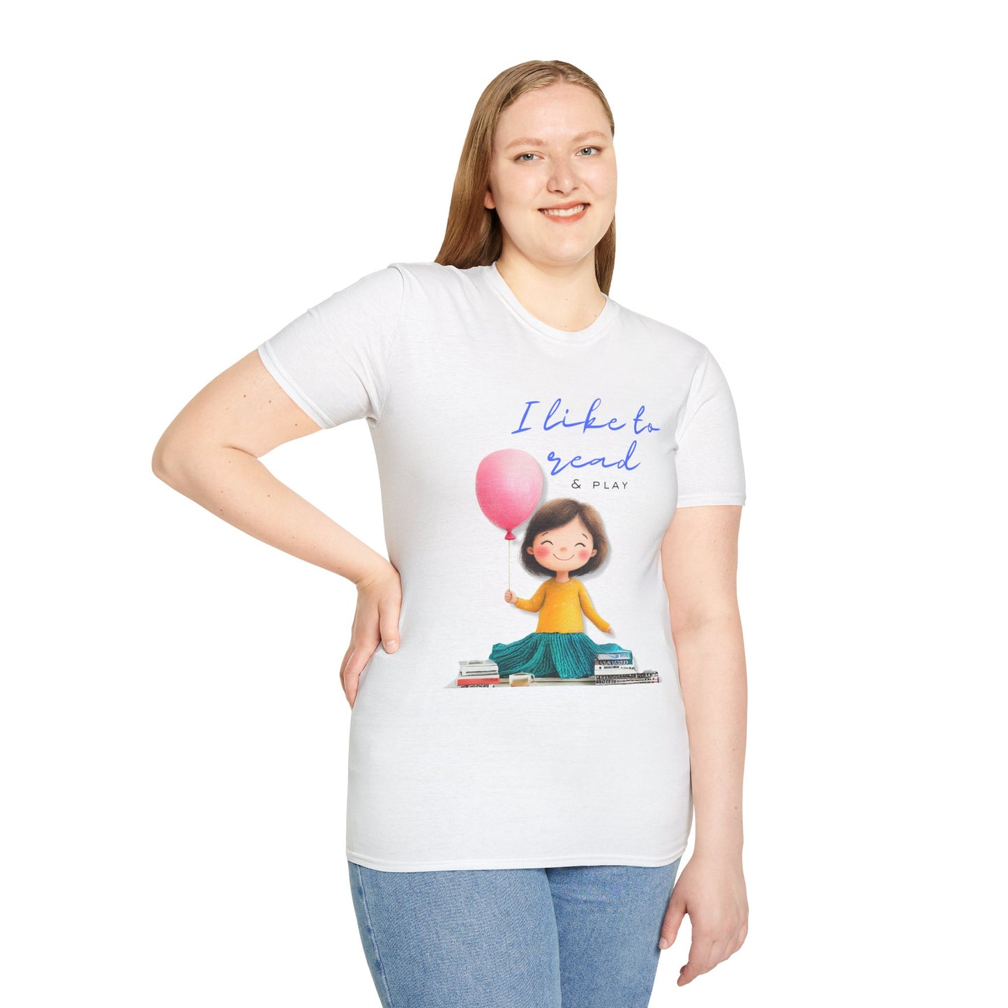 Women's Fun T-Shirt - "I Like to Read & Play"