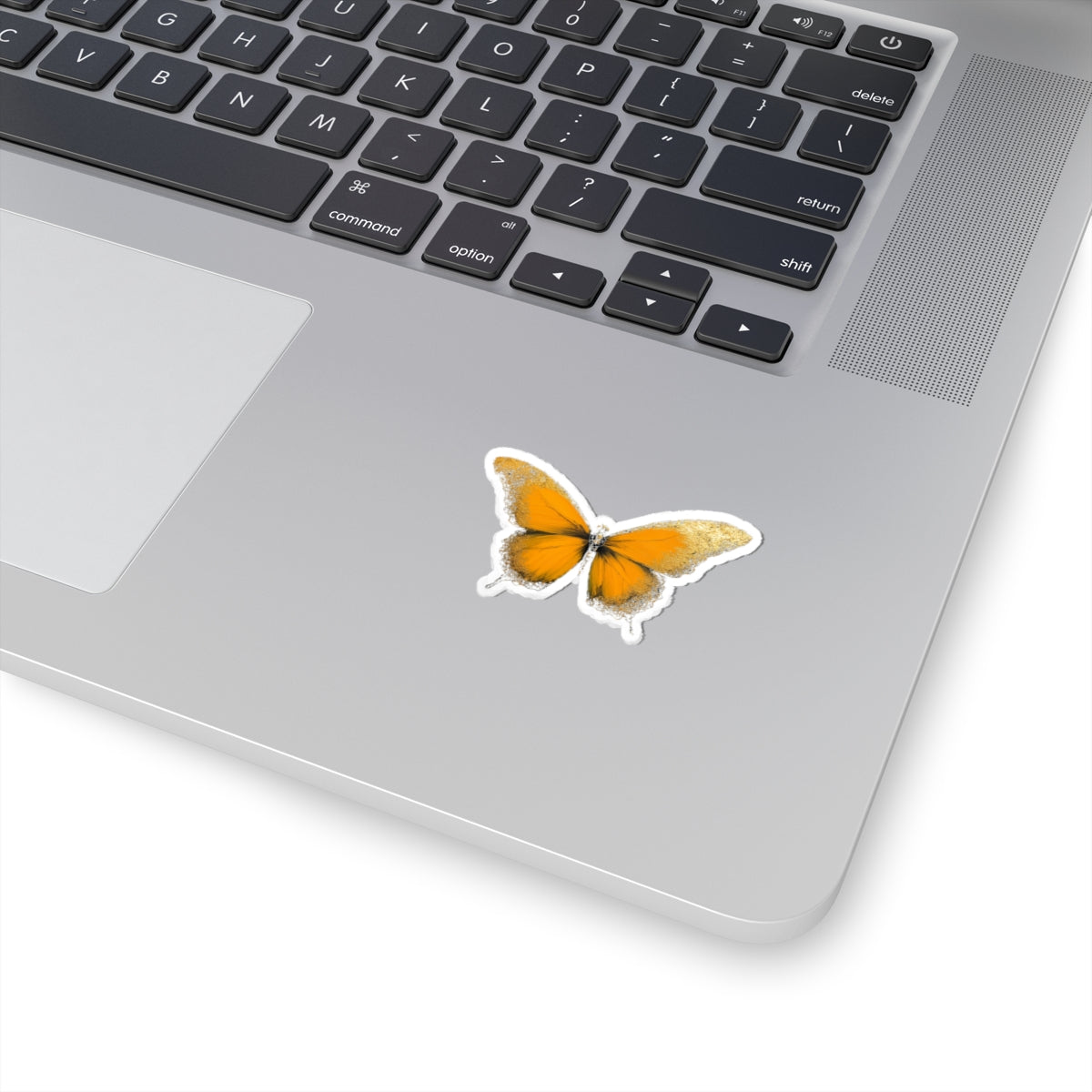 Elegant Butterfly Kiss-Cut Stickers - Gold & Orange Art for Personalization