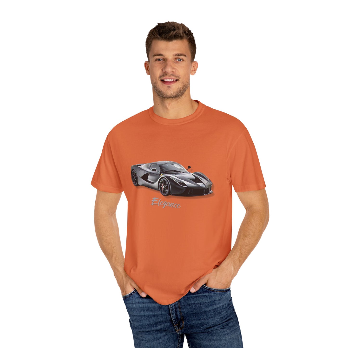 Elegant Car Graphic Unisex Garment-Dyed T-Shirt