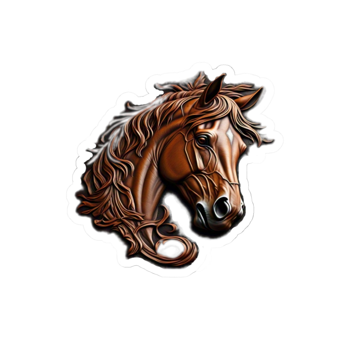 Artistic Horse Head Kiss-Cut Stickers for Animal Lovers