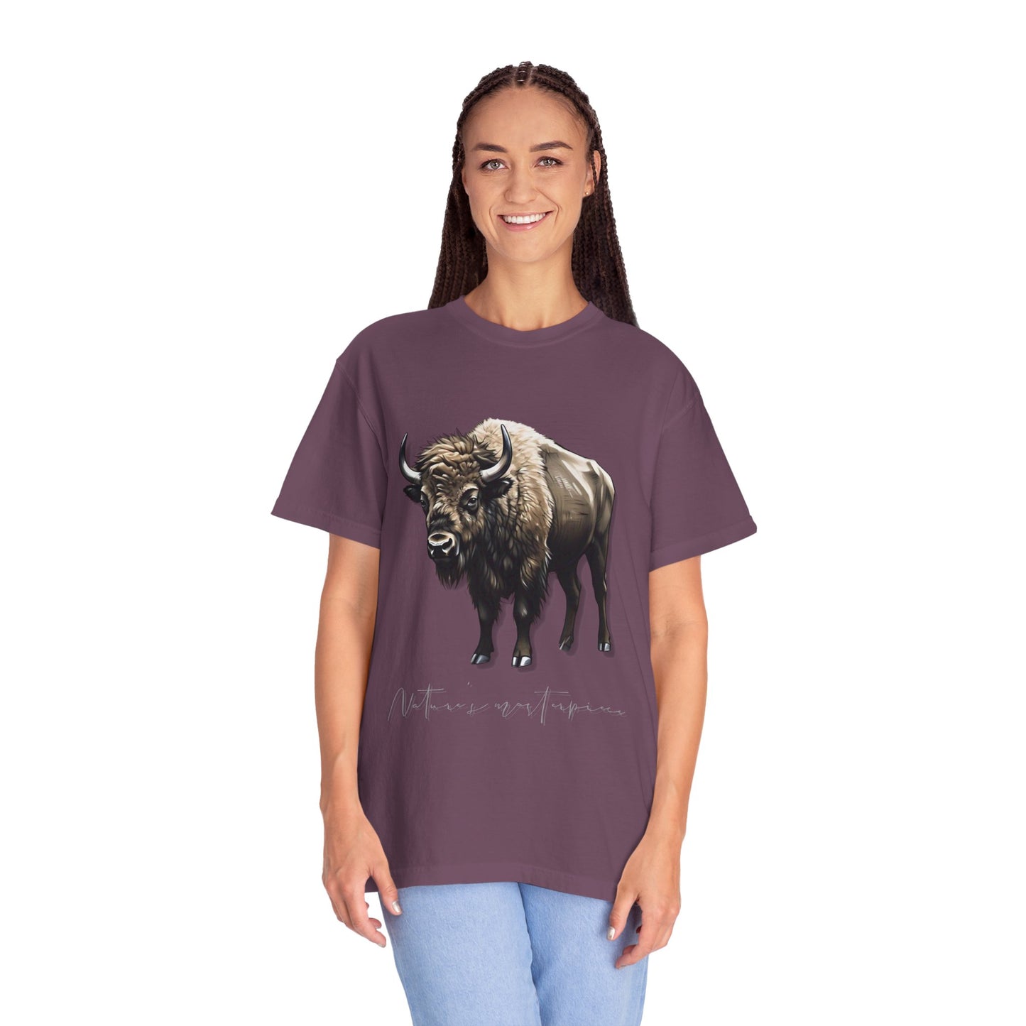 Nature-Inspired Buffalo Unisex T-Shirt - Garment-Dyed Design