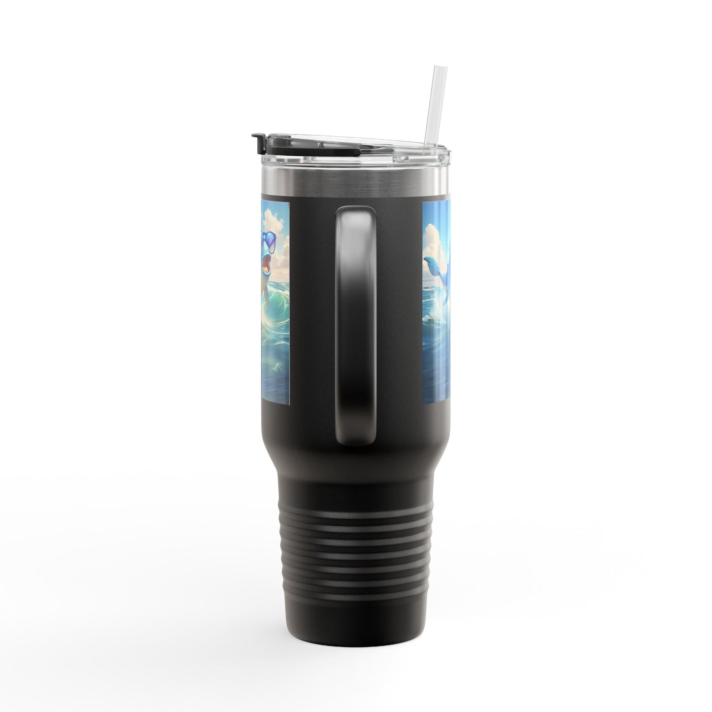 Funny Whale Insulated Travel Mug - 40oz Tumbler with Straw - Perfect for Outdoor Adventures and Gifts