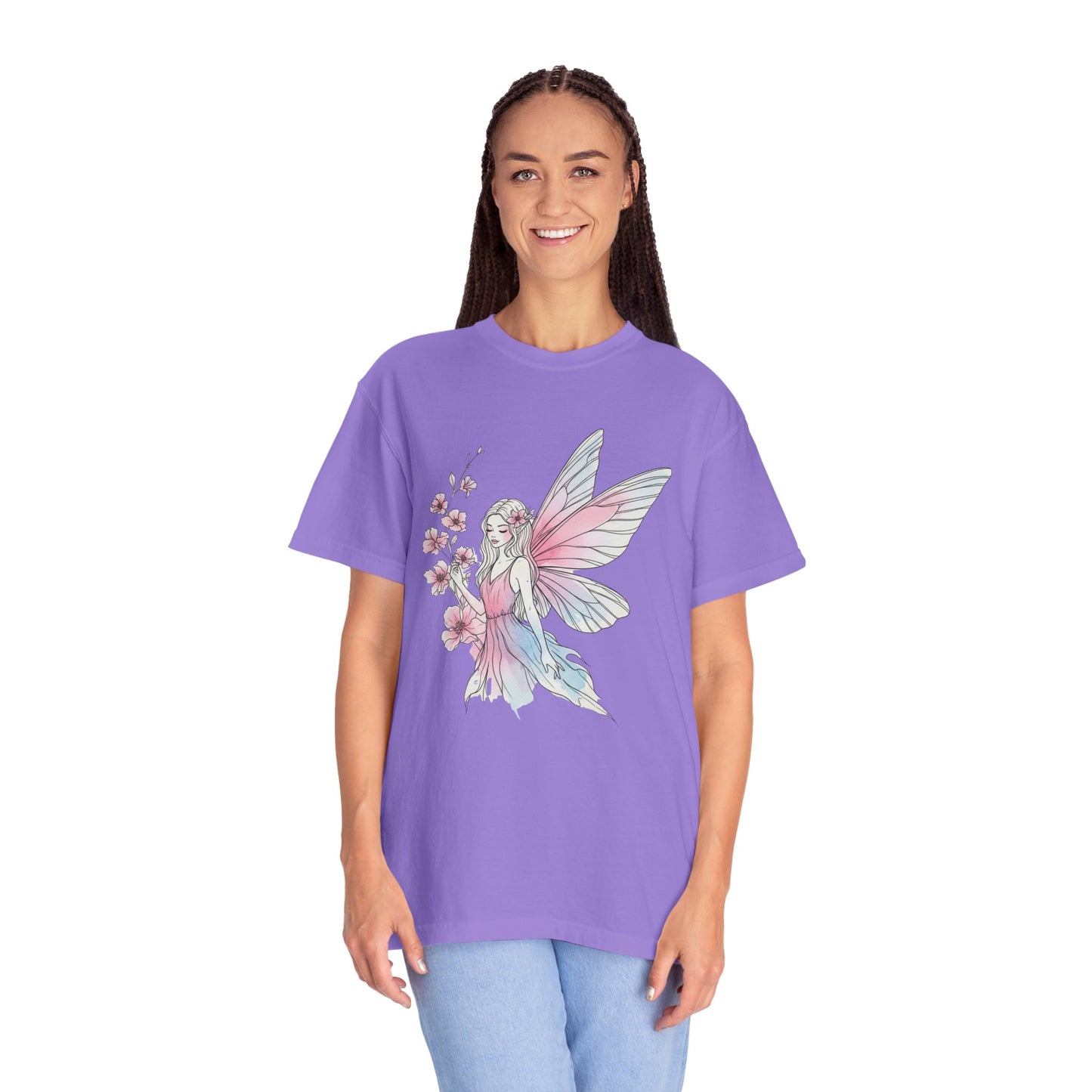 Whimsical Fairy T-Shirt - Eco-Friendly Tee, Vintage Style Shirt, Gift for Her, Fairy Lovers Gift, Summer Apparel, Spring Fashion
