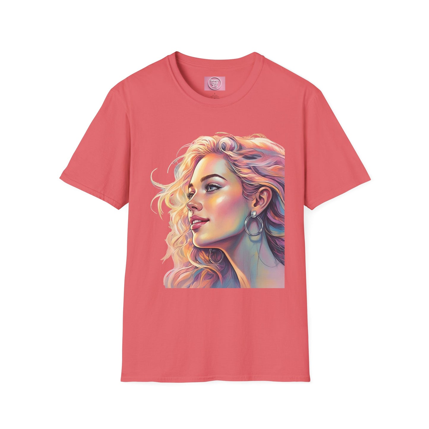 Artistic Women's Portrait T-Shirt - Women's Softstyle Tee for Creative Souls