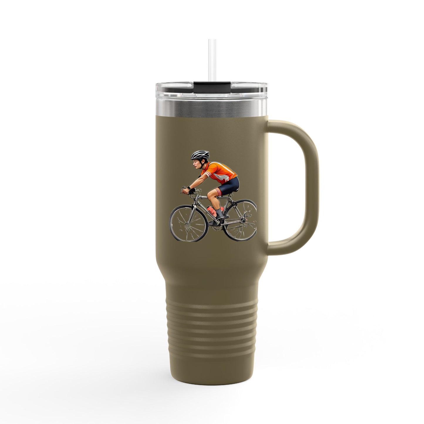 Cycling Enthusiast Insulated Travel Mug - 40oz, Perfect for Adventurers and Coffee Lovers