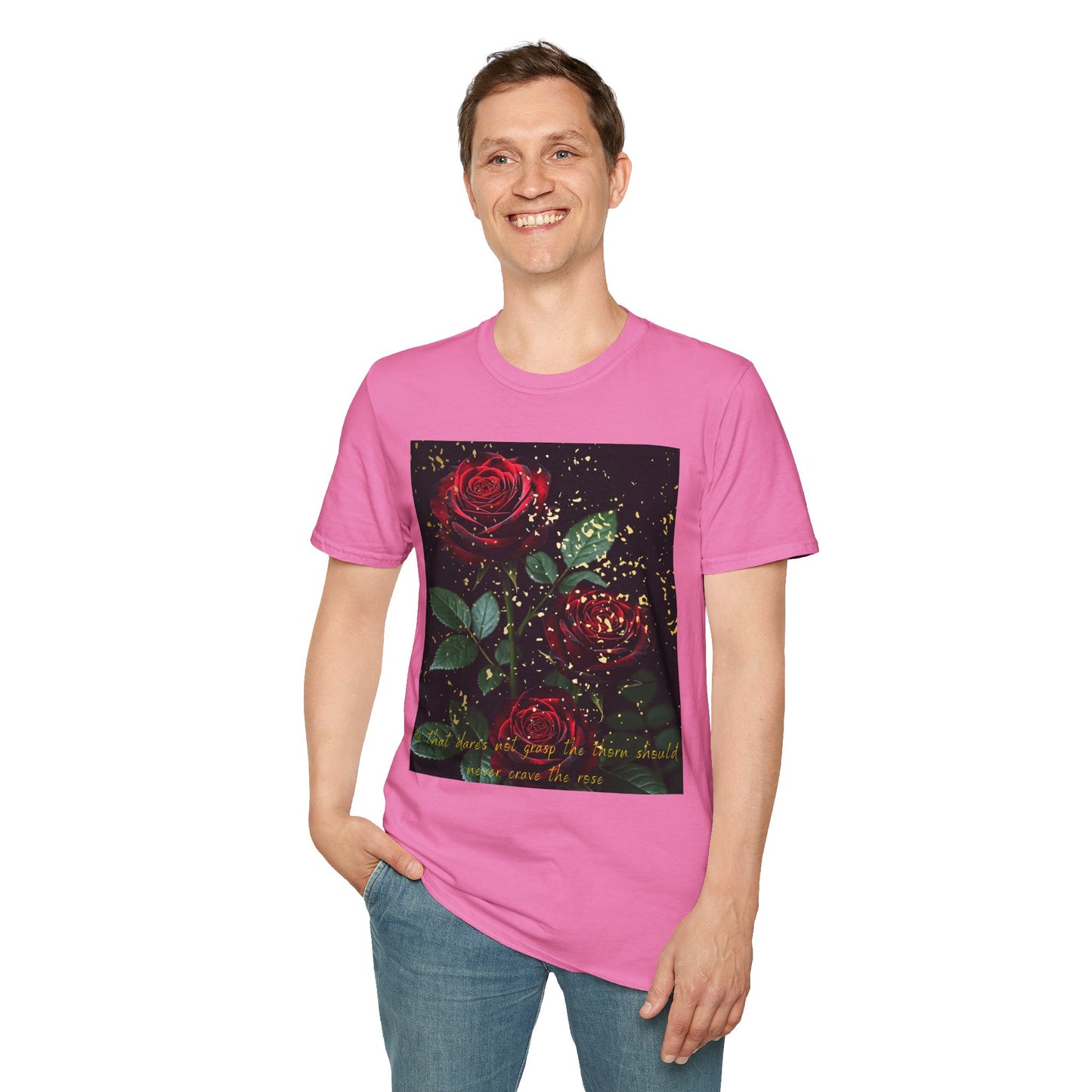 Elegant Rose Graphic T-Shirt - Inspirational Quote Design