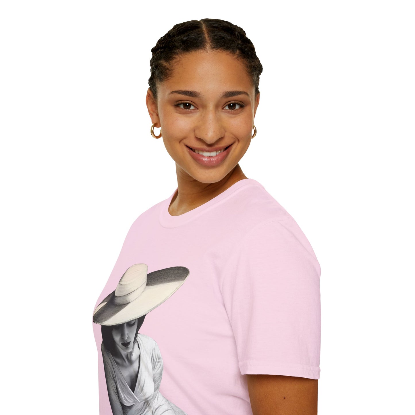 Artistic Women's Softstyle T-Shirt - Charcoal art Design