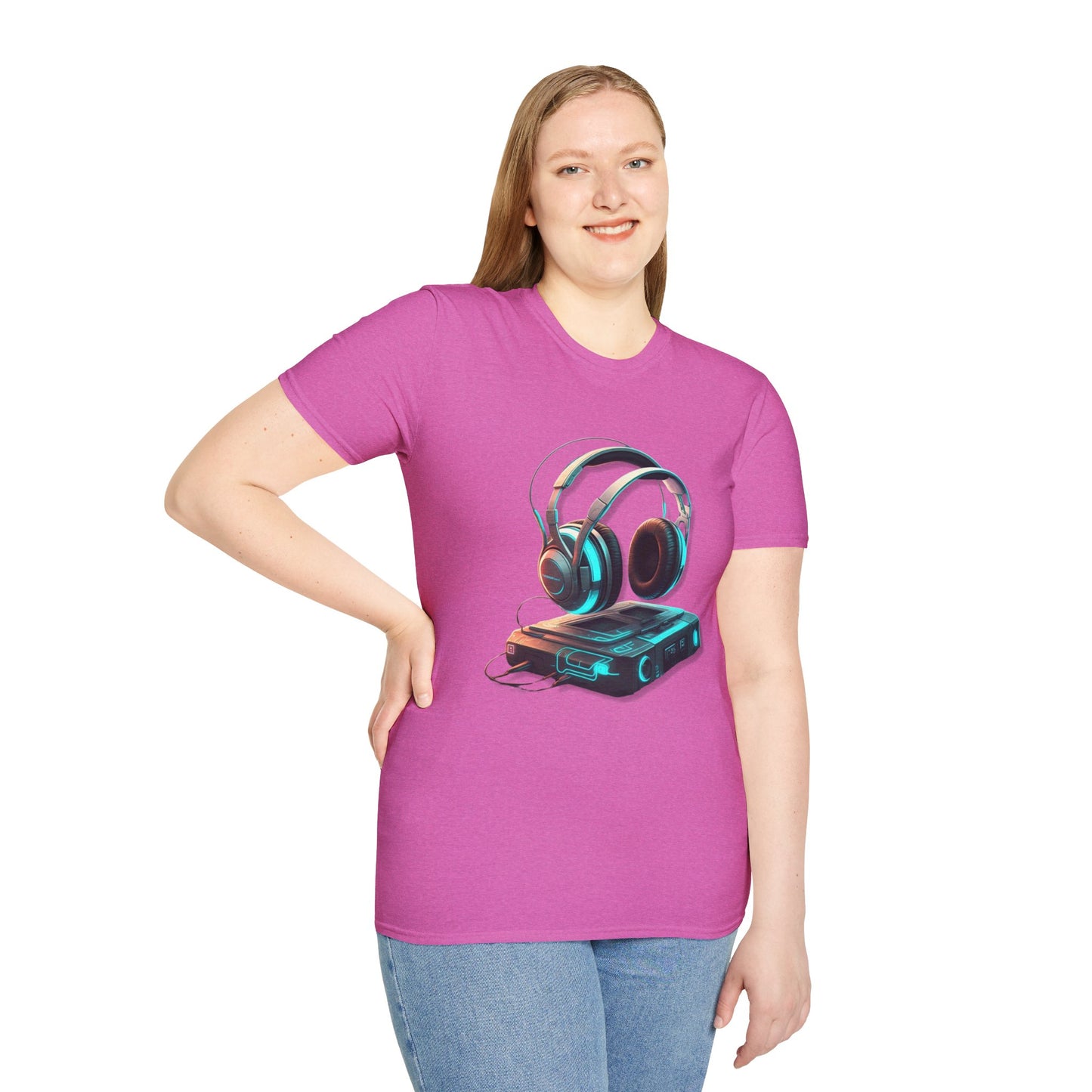 Retro Headphones Graphic Unisex Softstyle T-Shirt