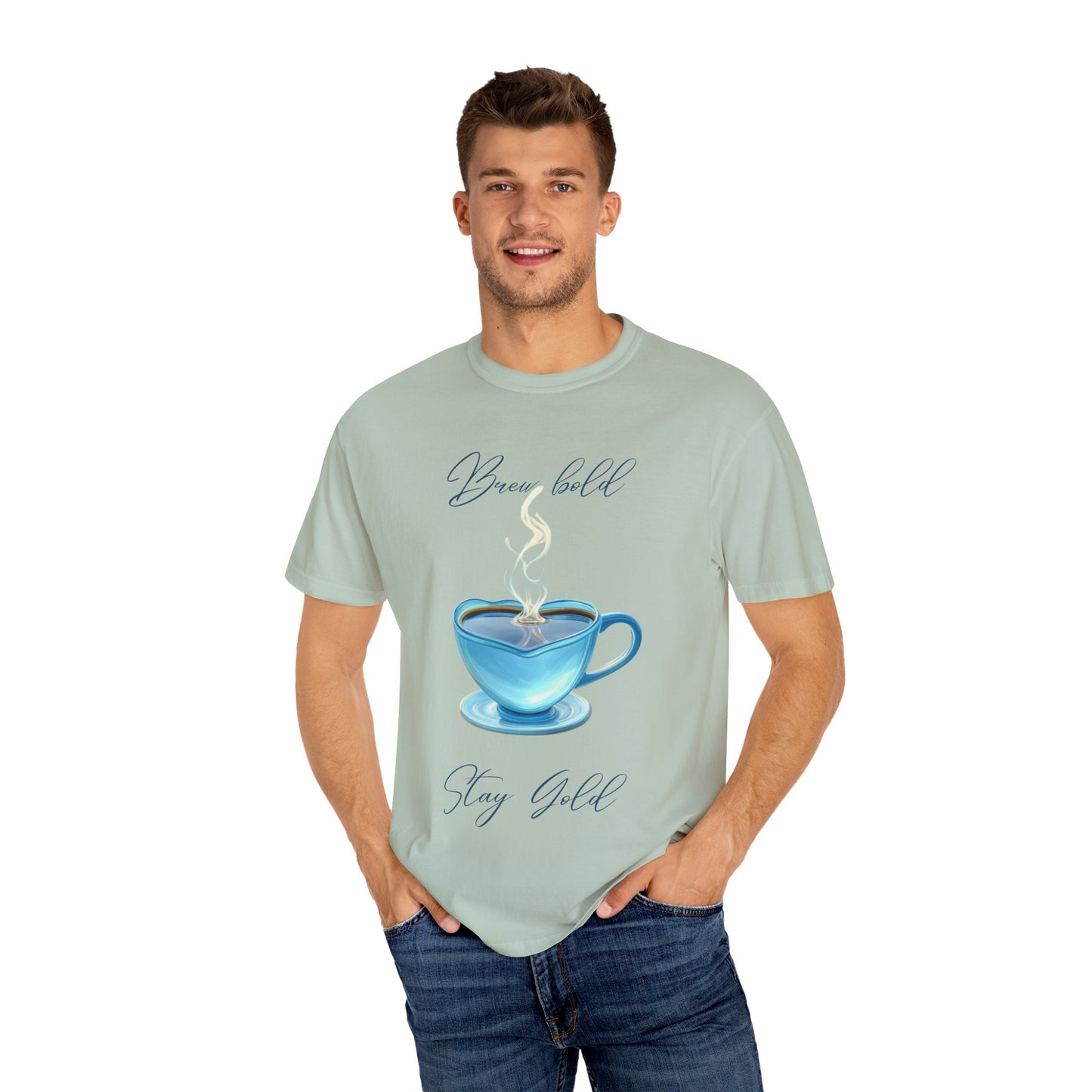 Brew Bold Unisex Garment-Dyed T-Shirt - Coffee Lover's Design