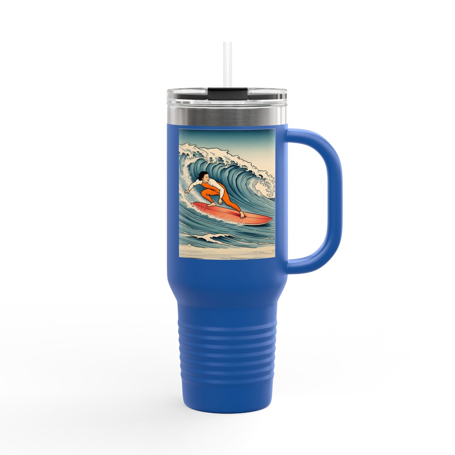 Surf Wave Insulated Travel Mug - 40oz Water Bottle for Beach Lovers