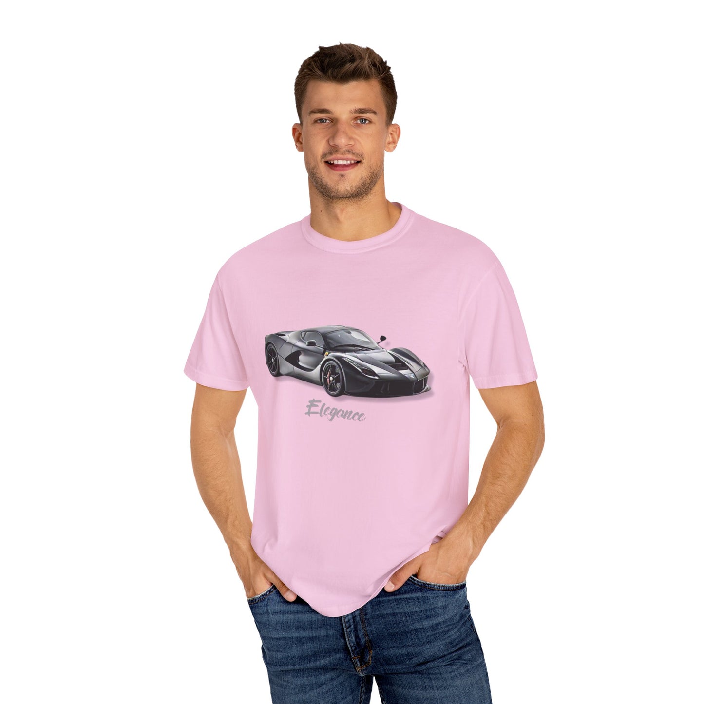 Elegant Car Graphic Unisex Garment-Dyed T-Shirt