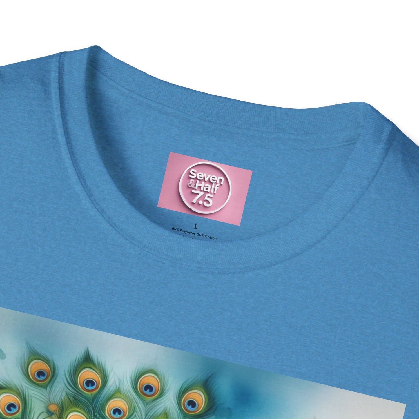 Colorful Peacock Unisex Softstyle T-Shirt - Vibrant Nature Art Tee