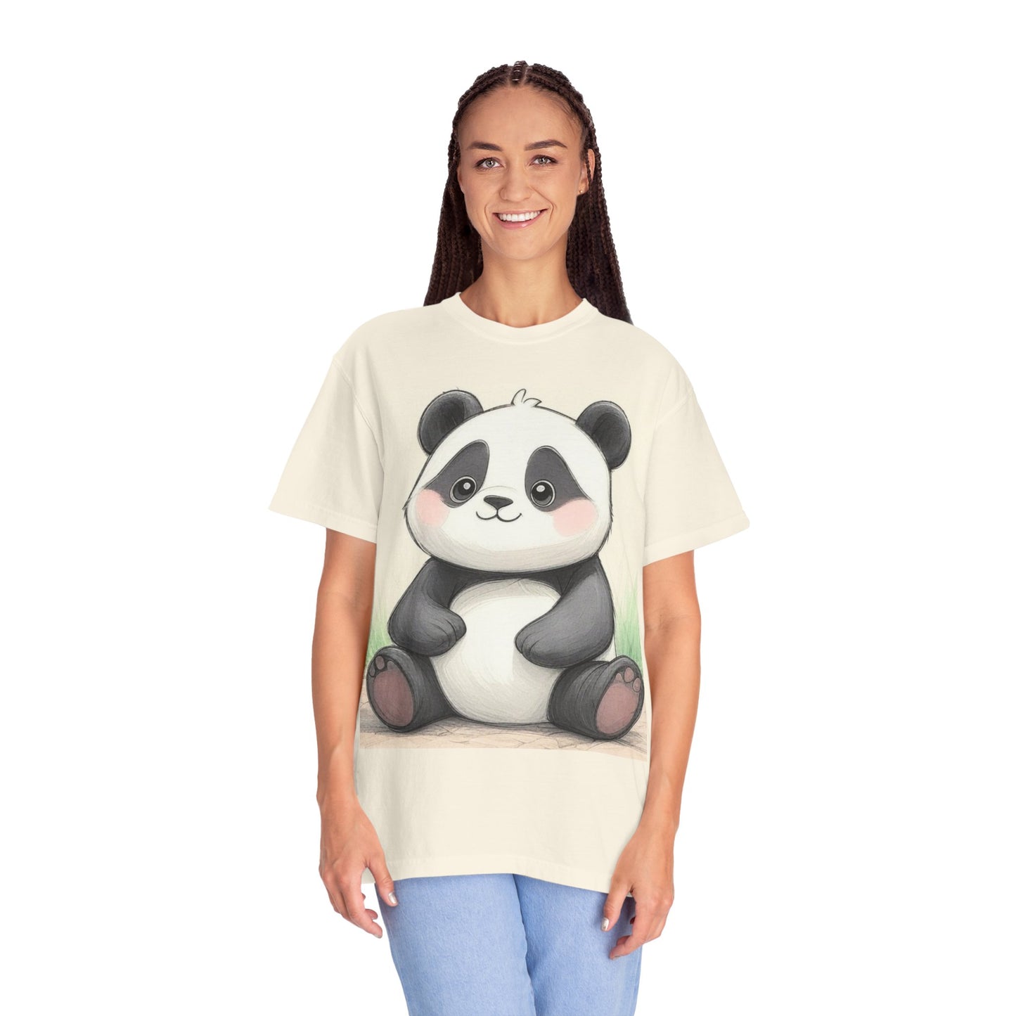 Cute Panda Unisex Garment-Dyed T-Shirt - Perfect for Animal Lovers