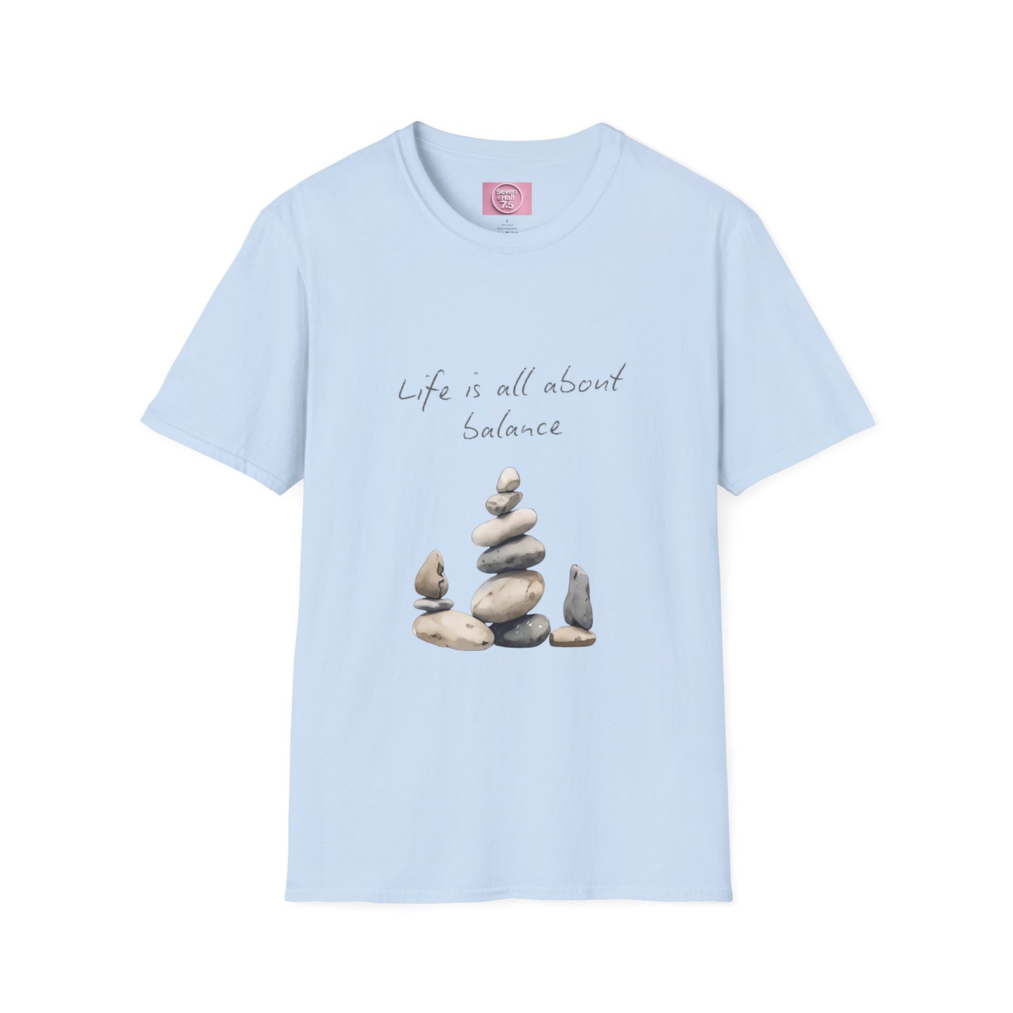 Unisex Softstyle T-Shirt - "Life is all about Balance" Design - Perfect for Mindfulness and Relaxation