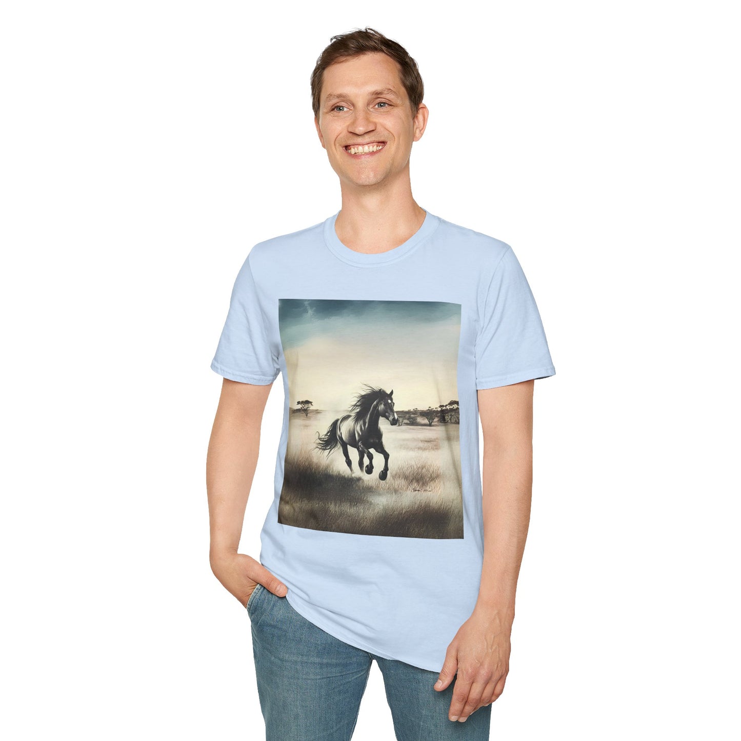 Majestic Horse Unisex Softstyle T-Shirt - Nature Inspired Graphic Tee