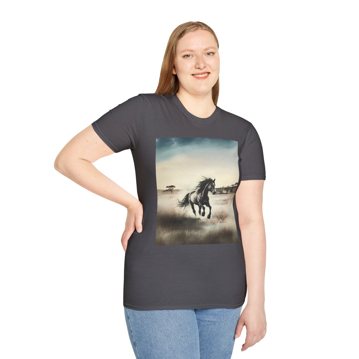 Majestic Horse Unisex Softstyle T-Shirt - Nature Inspired Graphic Tee