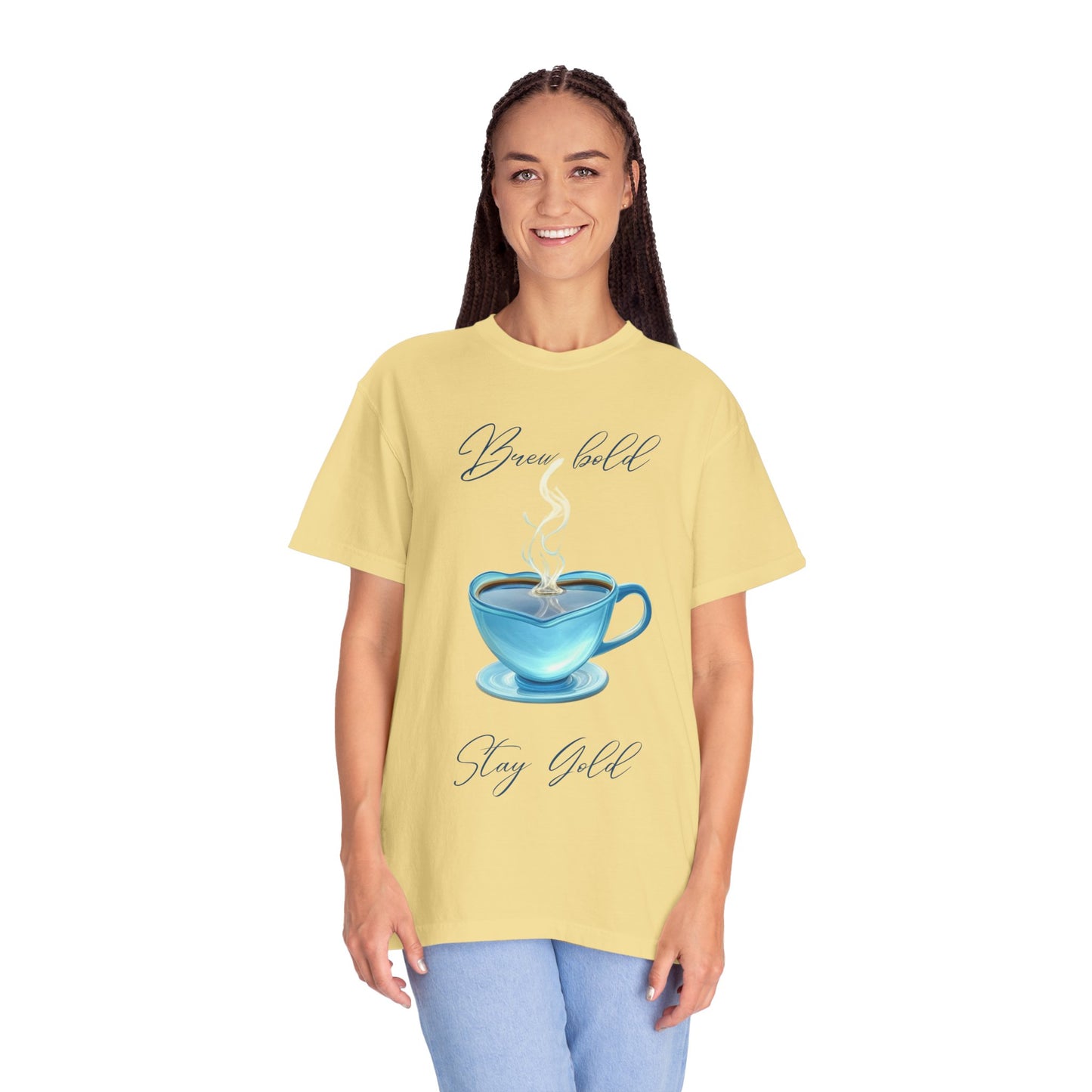 Brew Bold Unisex Garment-Dyed T-Shirt - Coffee Lover's Design