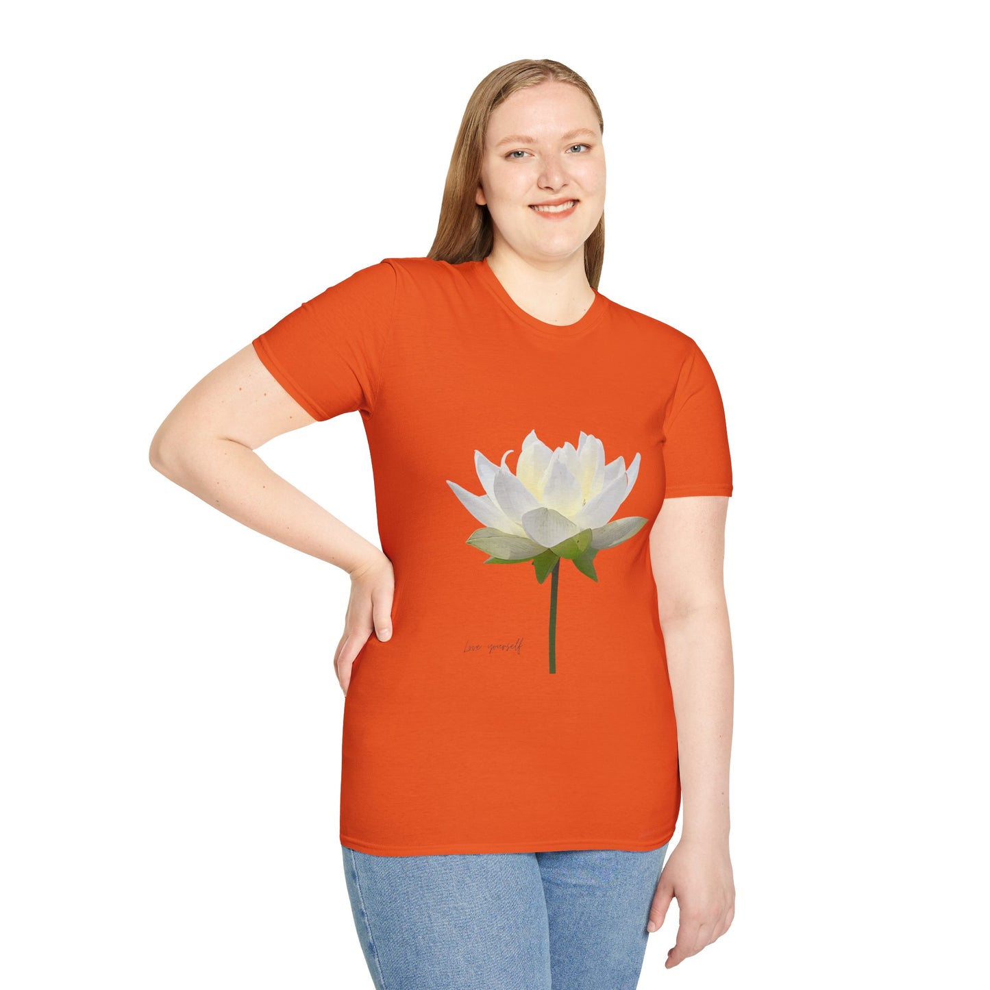 Love Yourself Lotus Flower T-Shirt - Unisex Softstyle Tee