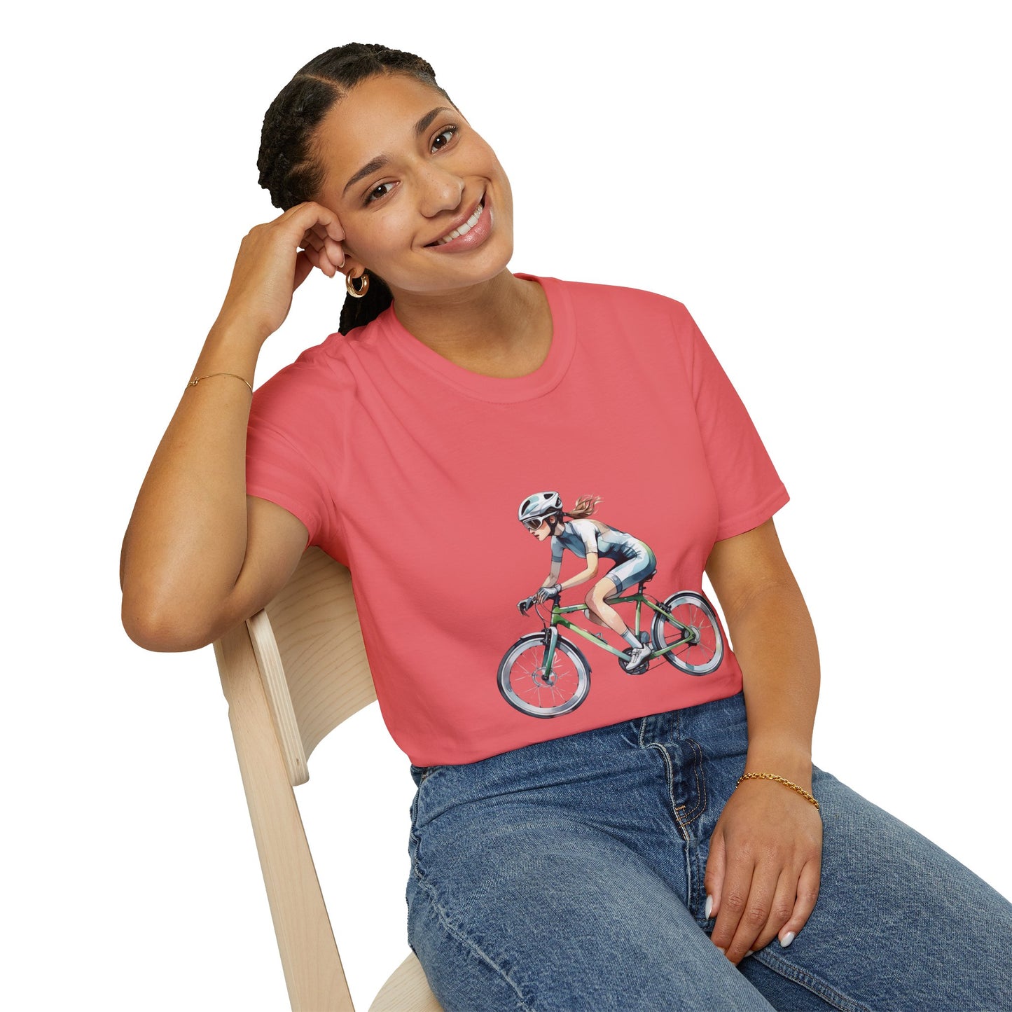 Cycling Enthusiast Softstyle T-Shirt – Sporty Graphic Tee for Bikers