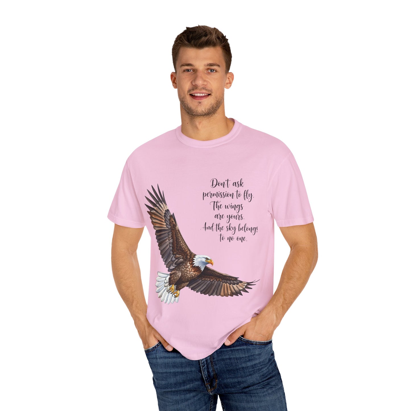 Inspirational Eagle T-Shirt, Motivational Apparel, Gift for Nature Lovers, Unisex Size, Eco-Friendly Fashion, Casual Wear