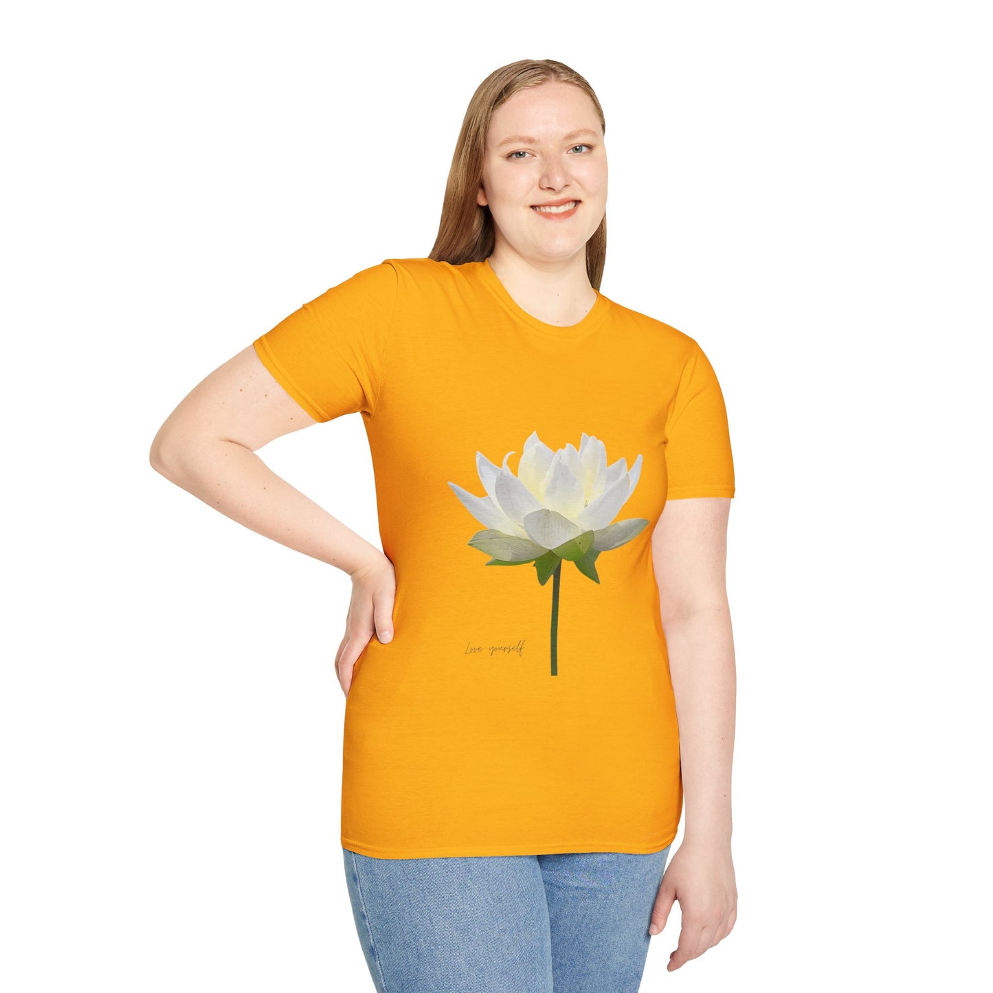 Love Yourself Lotus Flower T-Shirt - Unisex Softstyle Tee