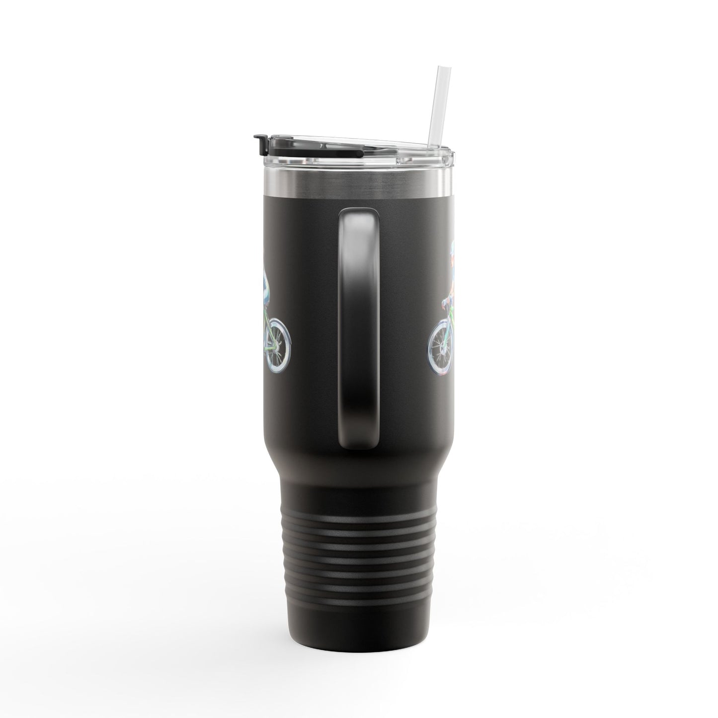 Cycling Enthusiast Insulated Travel Mug | 40oz with Bicycle Design | Perfect for Outdoor Adventures