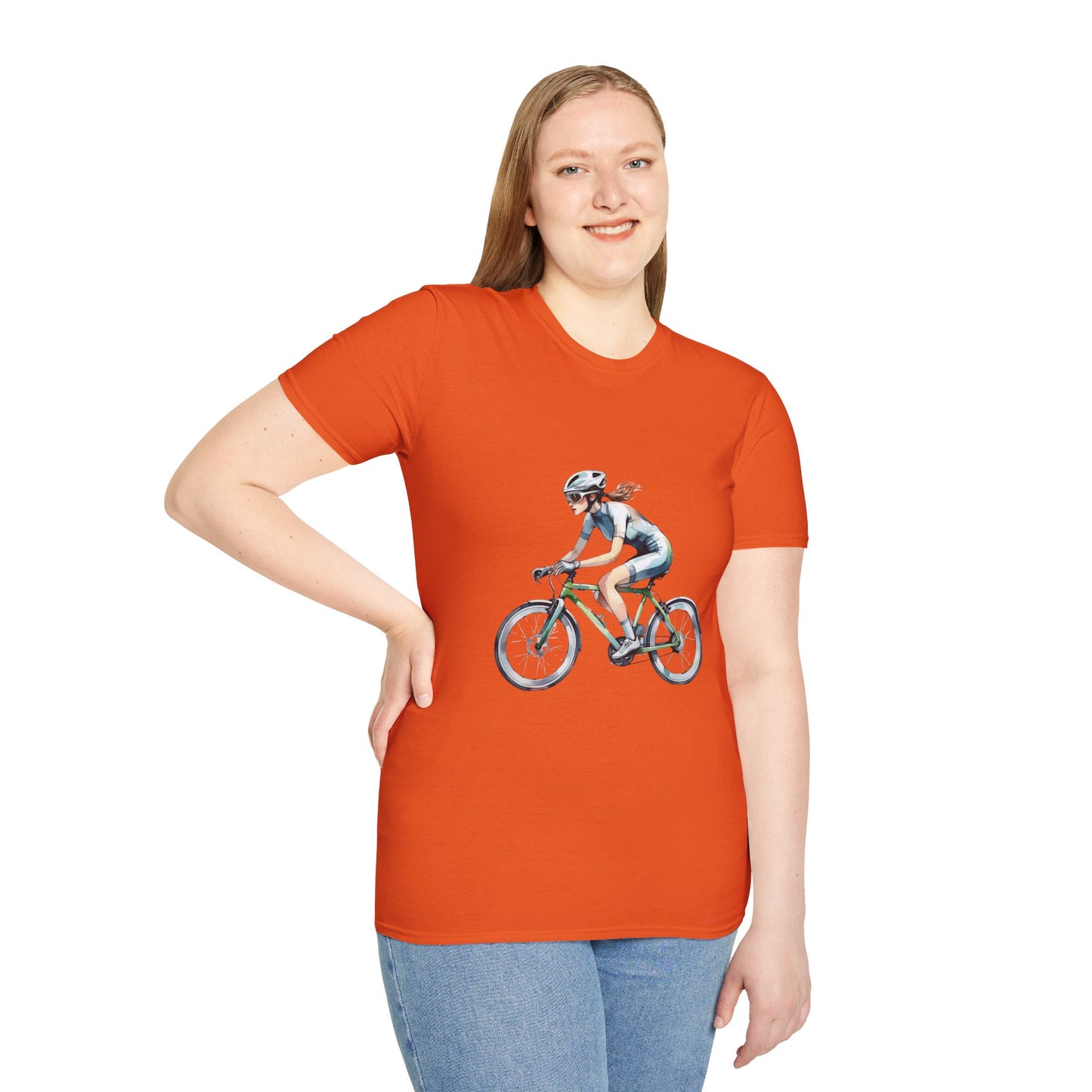 Cycling Enthusiast Softstyle T-Shirt – Sporty Graphic Tee for Bikers