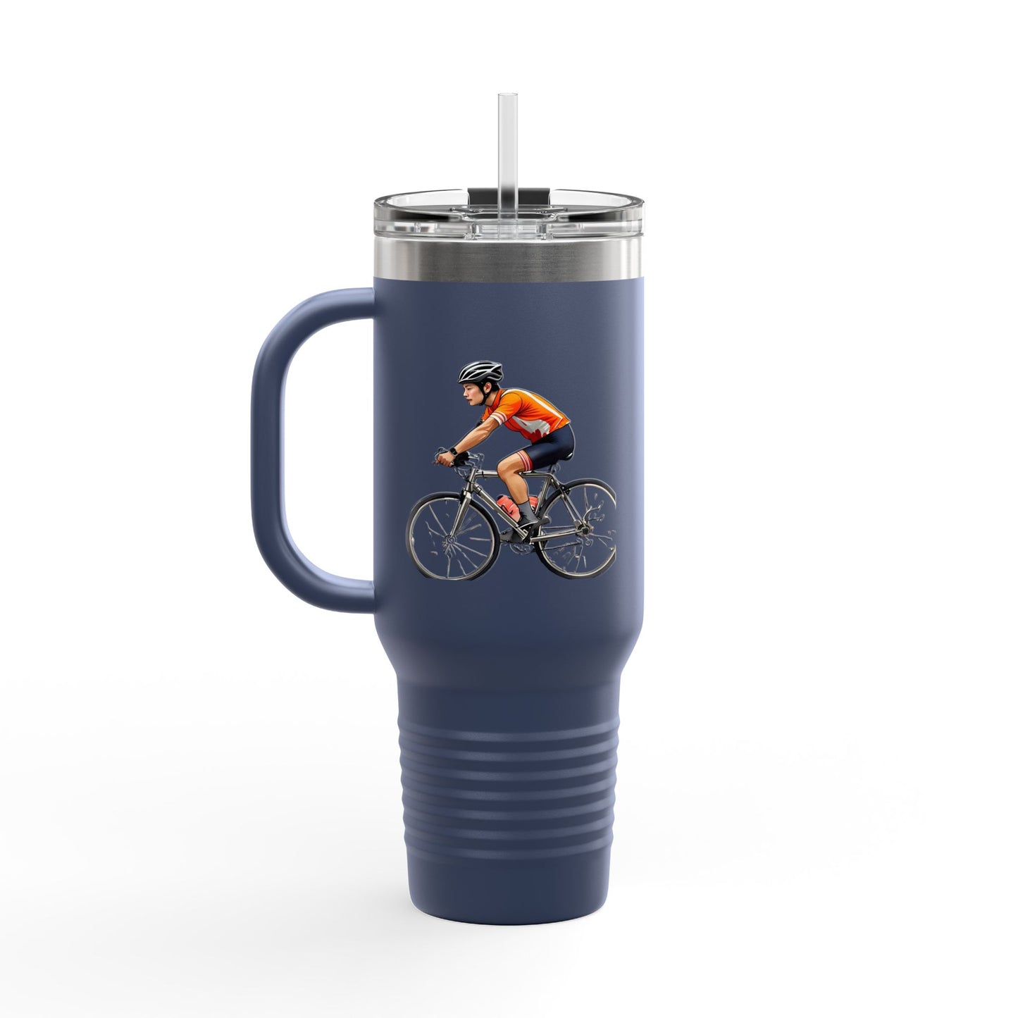 Cycling Enthusiast Insulated Travel Mug - 40oz, Perfect for Adventurers and Coffee Lovers