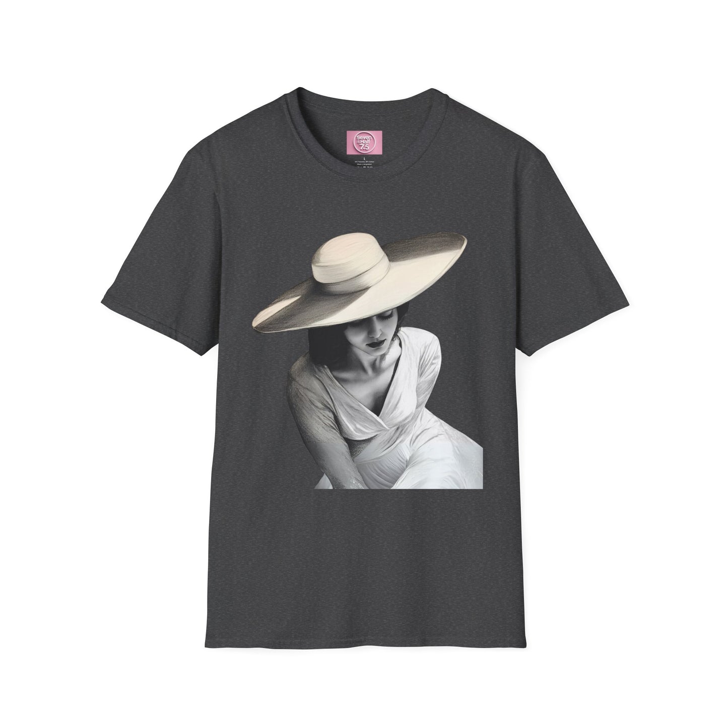 Artistic Women's Softstyle T-Shirt - Charcoal art Design