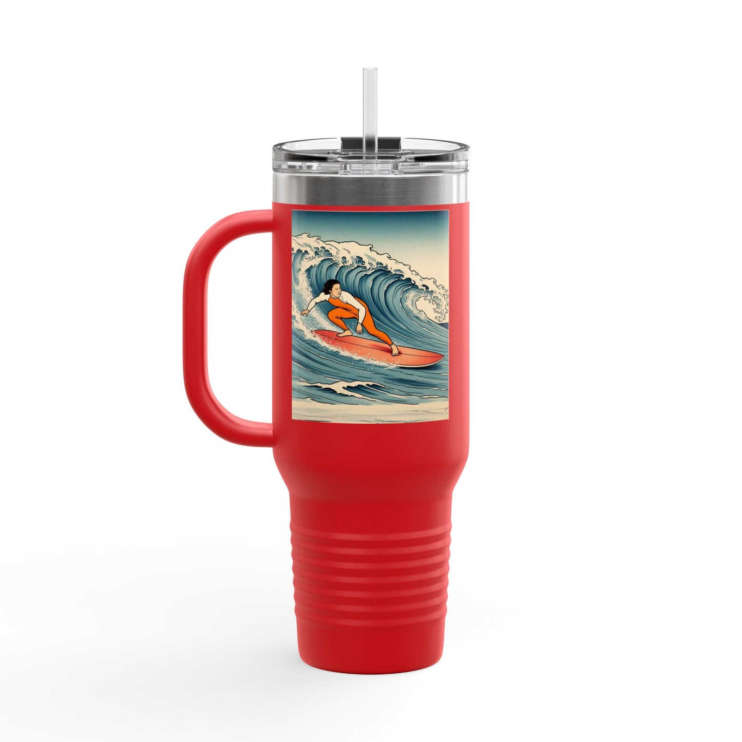 Surf Wave Insulated Travel Mug - 40oz Water Bottle for Beach Lovers