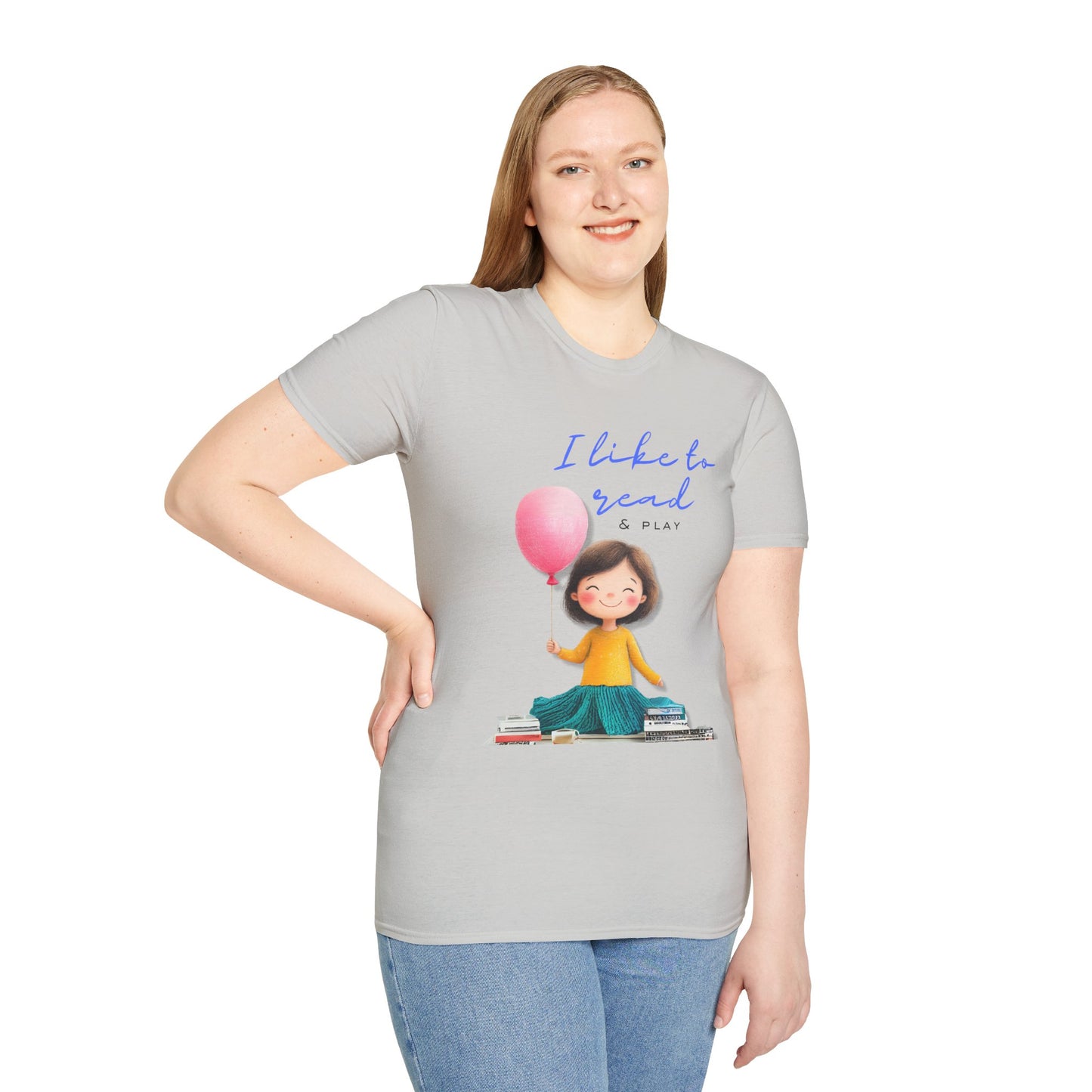 Women's Fun T-Shirt - "I Like to Read & Play"