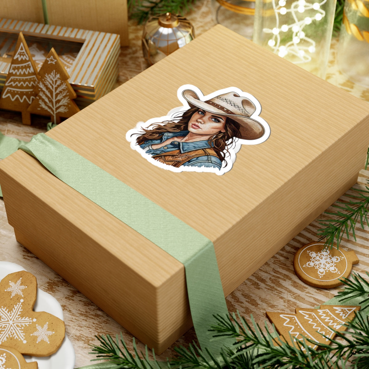 Western Cowgirl Kiss-Cut Stickers - Rustic Charm for Cowboy Lovers