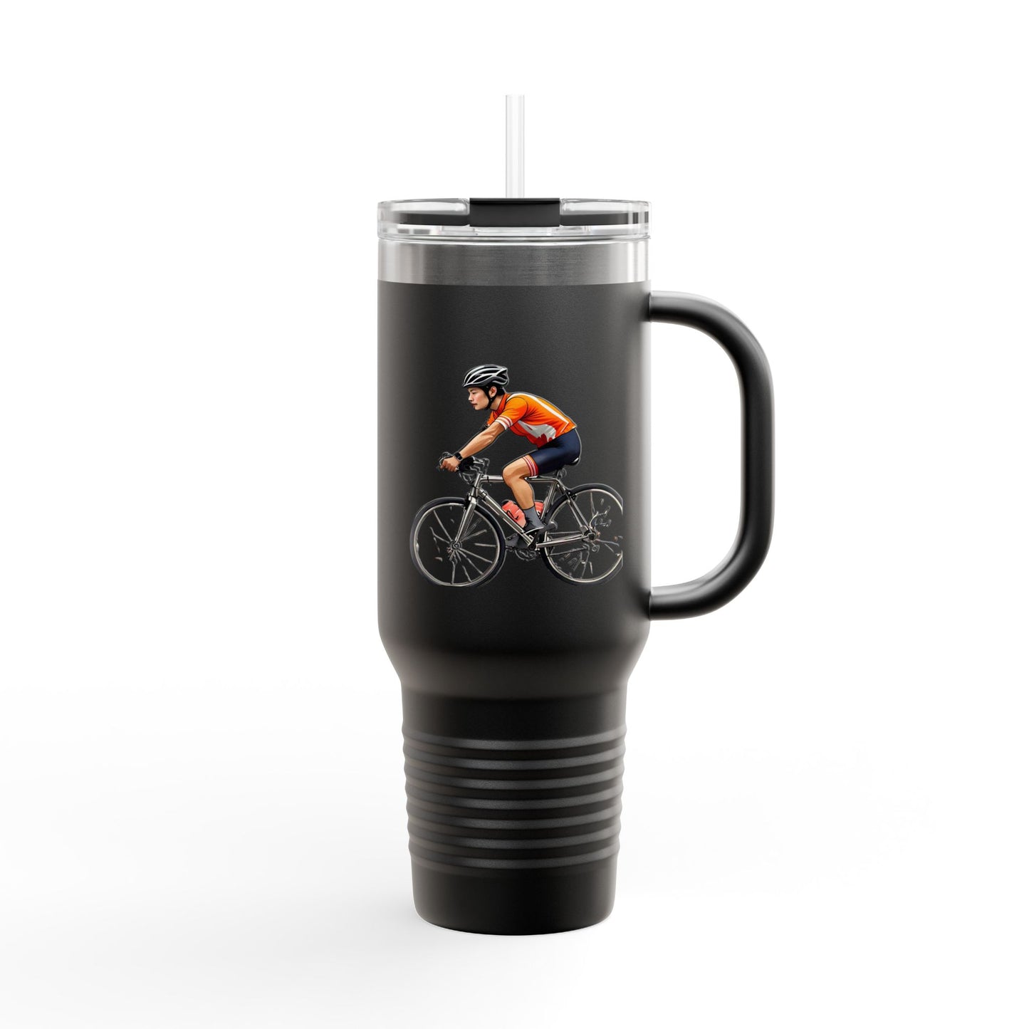 Cycling Enthusiast Insulated Travel Mug - 40oz, Perfect for Adventurers and Coffee Lovers