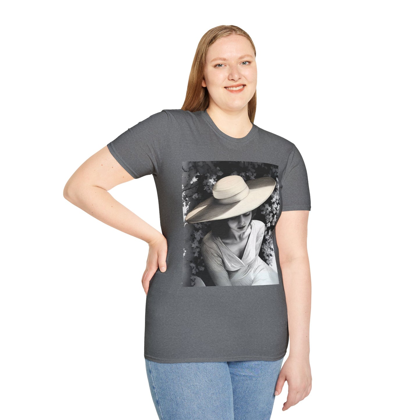 Elegant Charcoal art Softstyle T-Shirt - Perfect for Spring and Summer