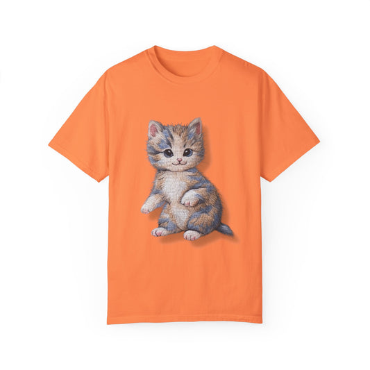 Adorable Cat Graphic Unisex Garment-Dyed T-Shirt