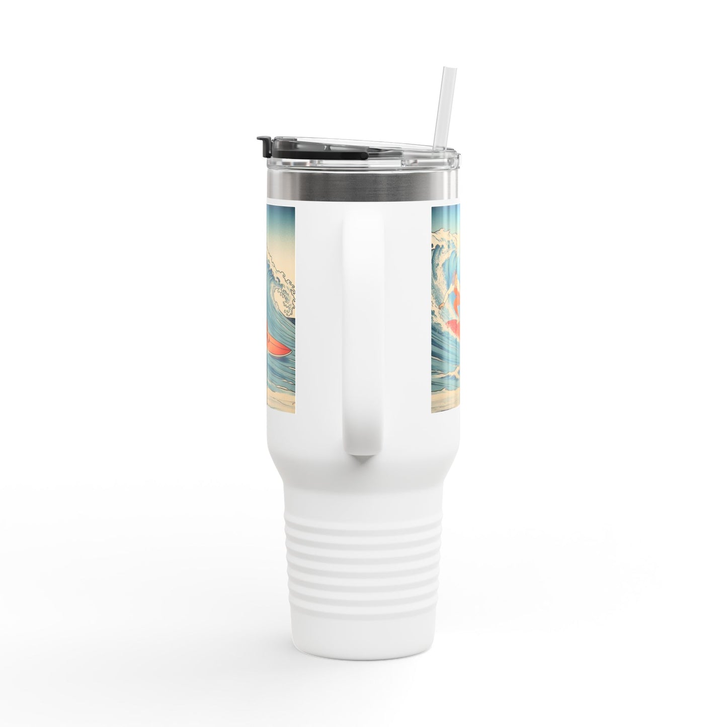 Surf Wave Insulated Travel Mug - 40oz Water Bottle for Beach Lovers