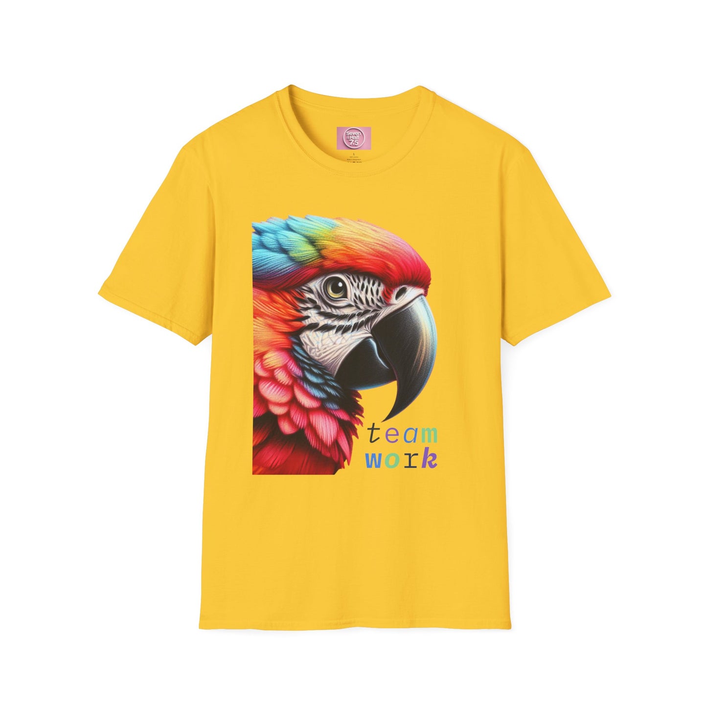 Vibrant Parrot Teamwork T-Shirt for Nature Lovers