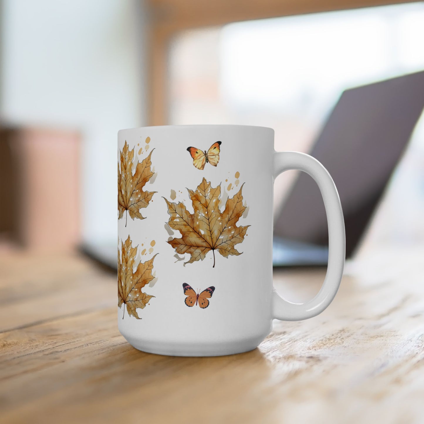 Autumn Leaves Ceramic Mug - Fall Coffee Tea Cup