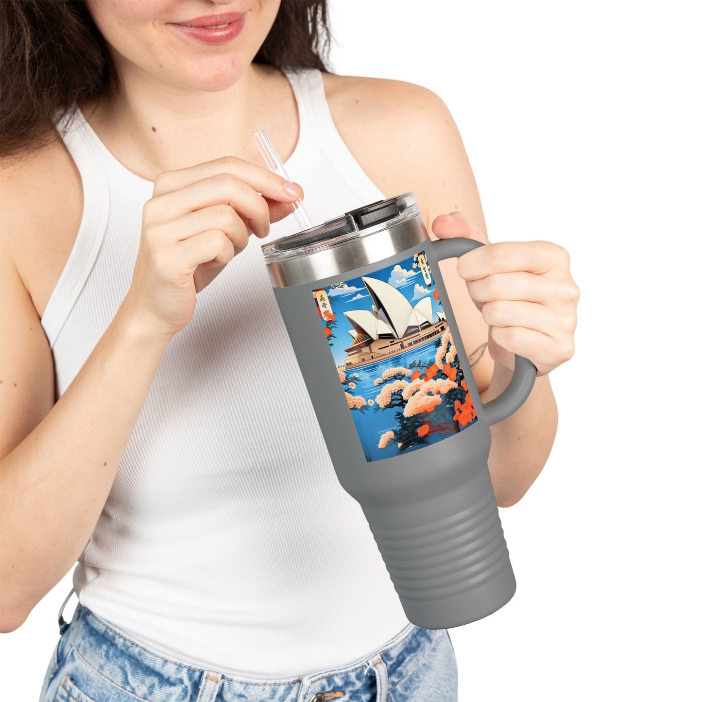 Stylish 40oz Insulated Travel Mug – Perfect for Adventure Seekers & Coffee Lovers!