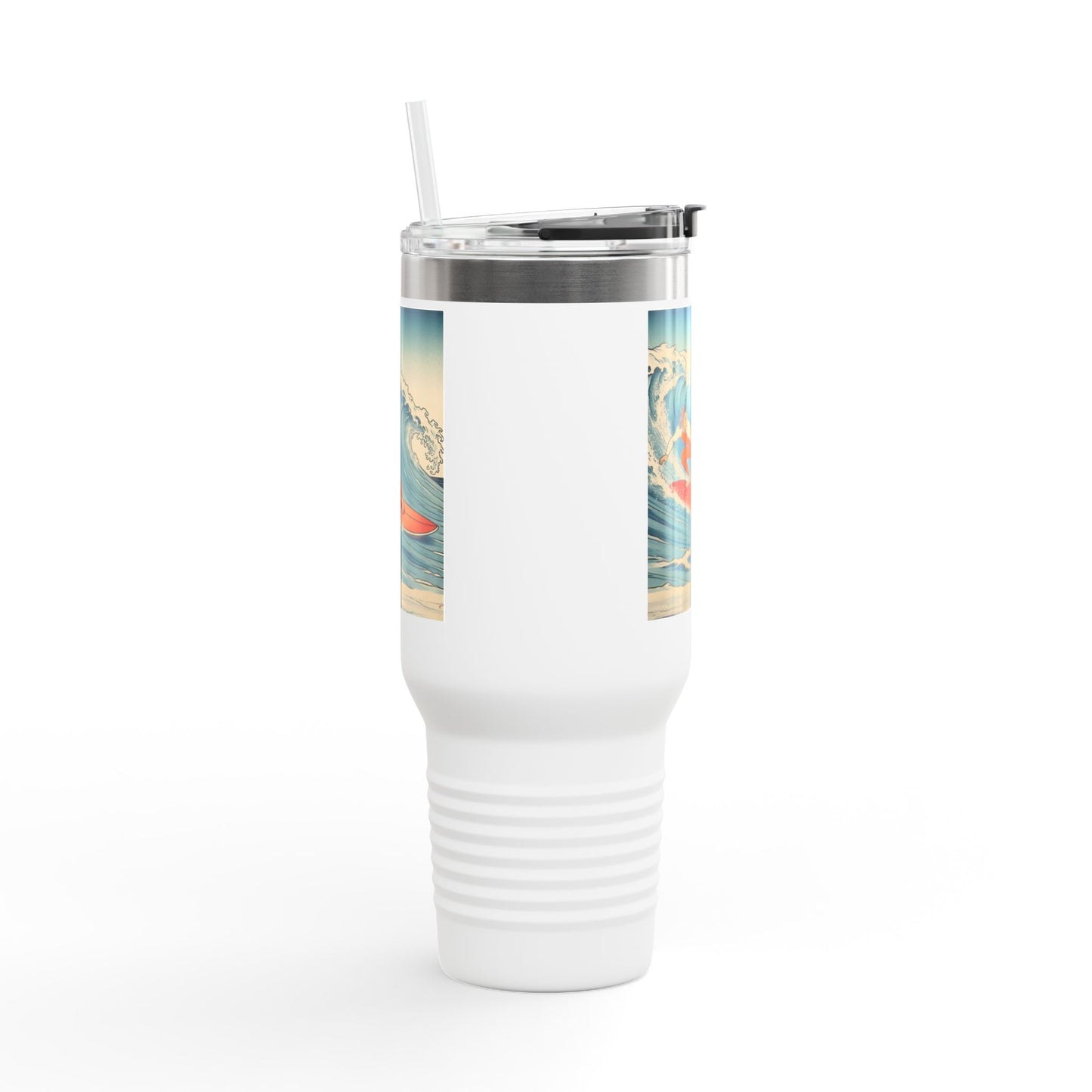 Surf Wave Insulated Travel Mug - 40oz Water Bottle for Beach Lovers