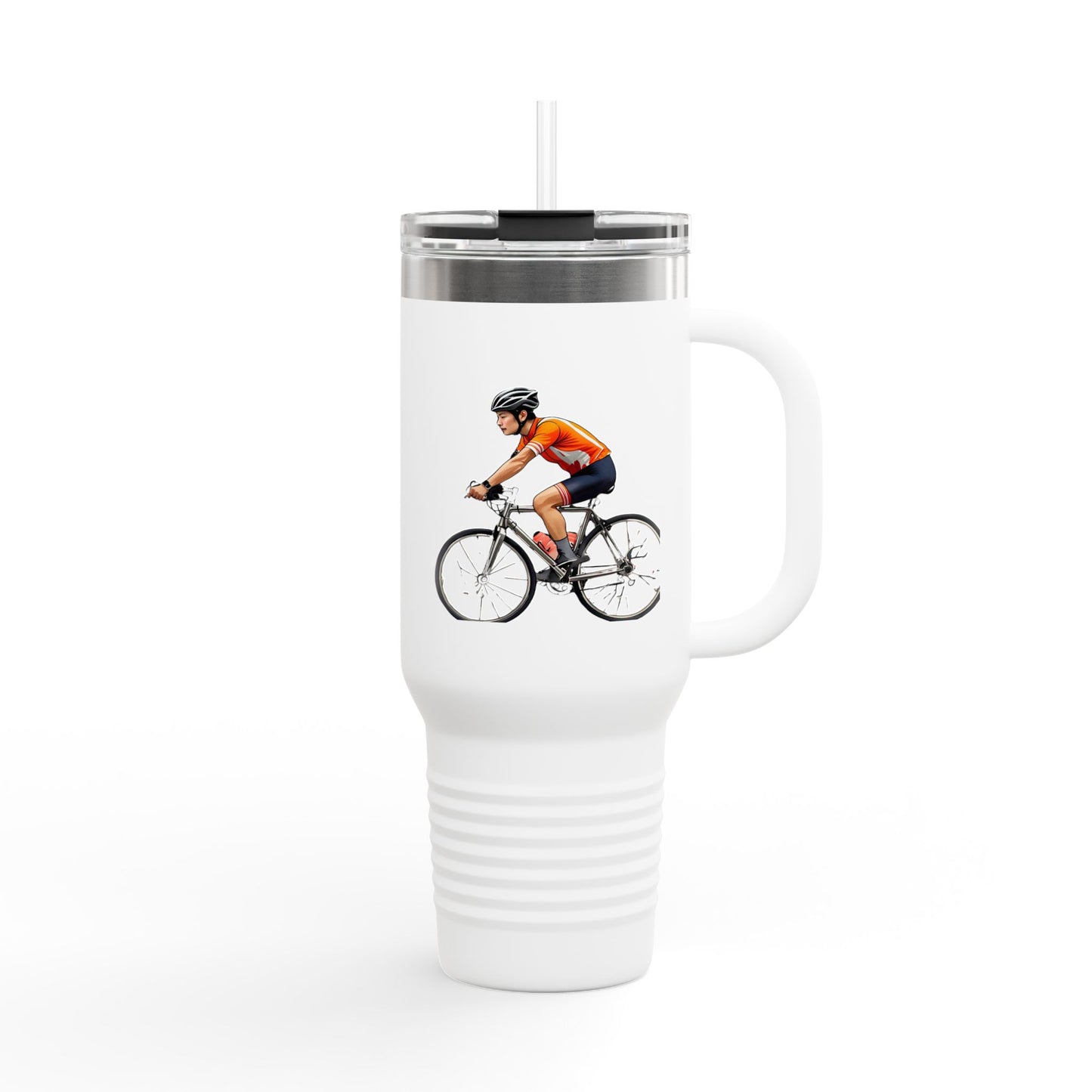 Cycling Enthusiast Insulated Travel Mug - 40oz, Perfect for Adventurers and Coffee Lovers