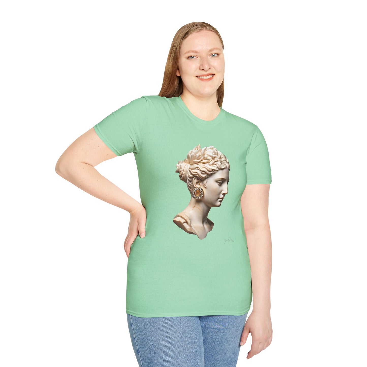 Classical Art Softstyle T-Shirt - Elegant Athena Design