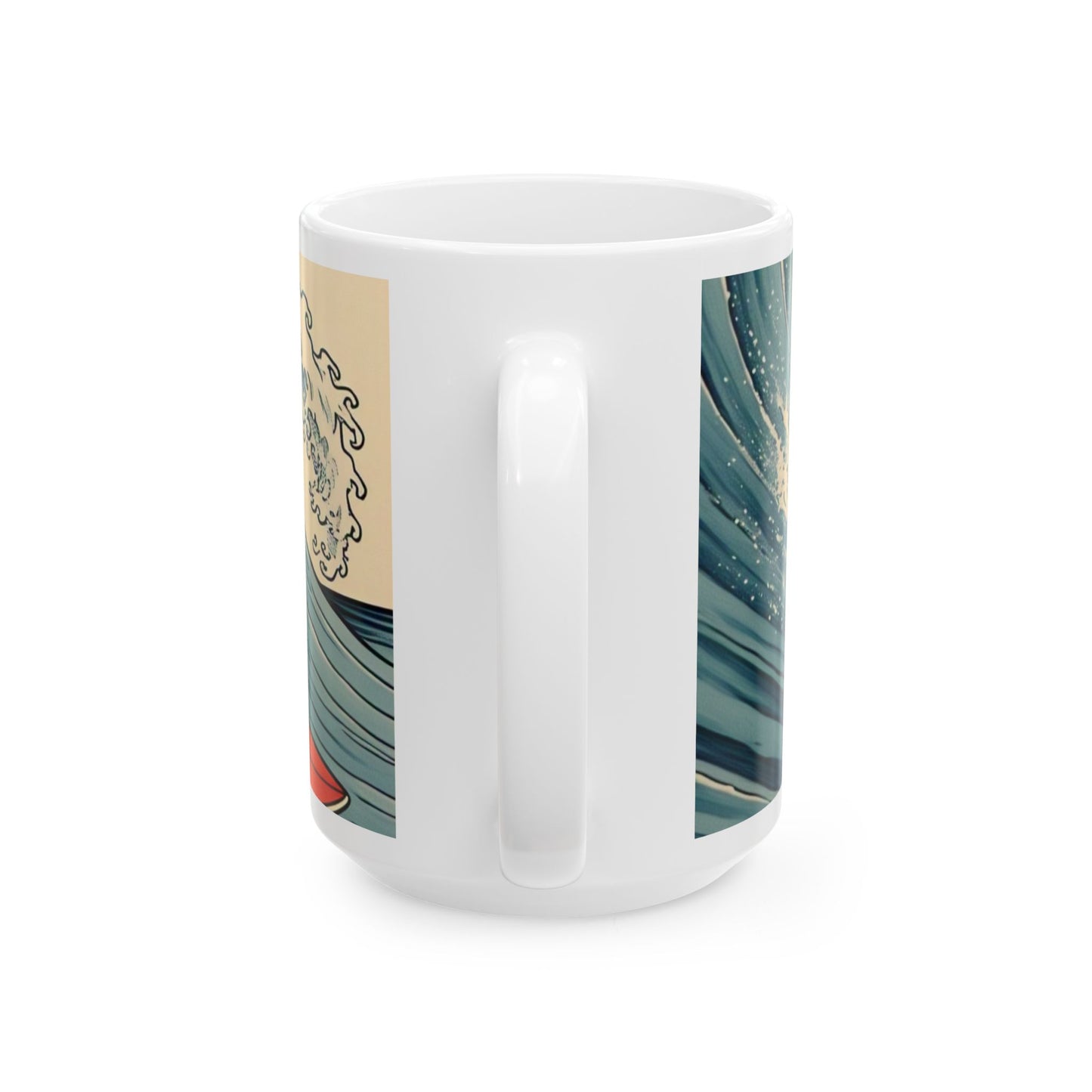 Surfing Waves Ceramic Mug - Stylish 11oz & 15oz Coffee Cup for Beach Lovers