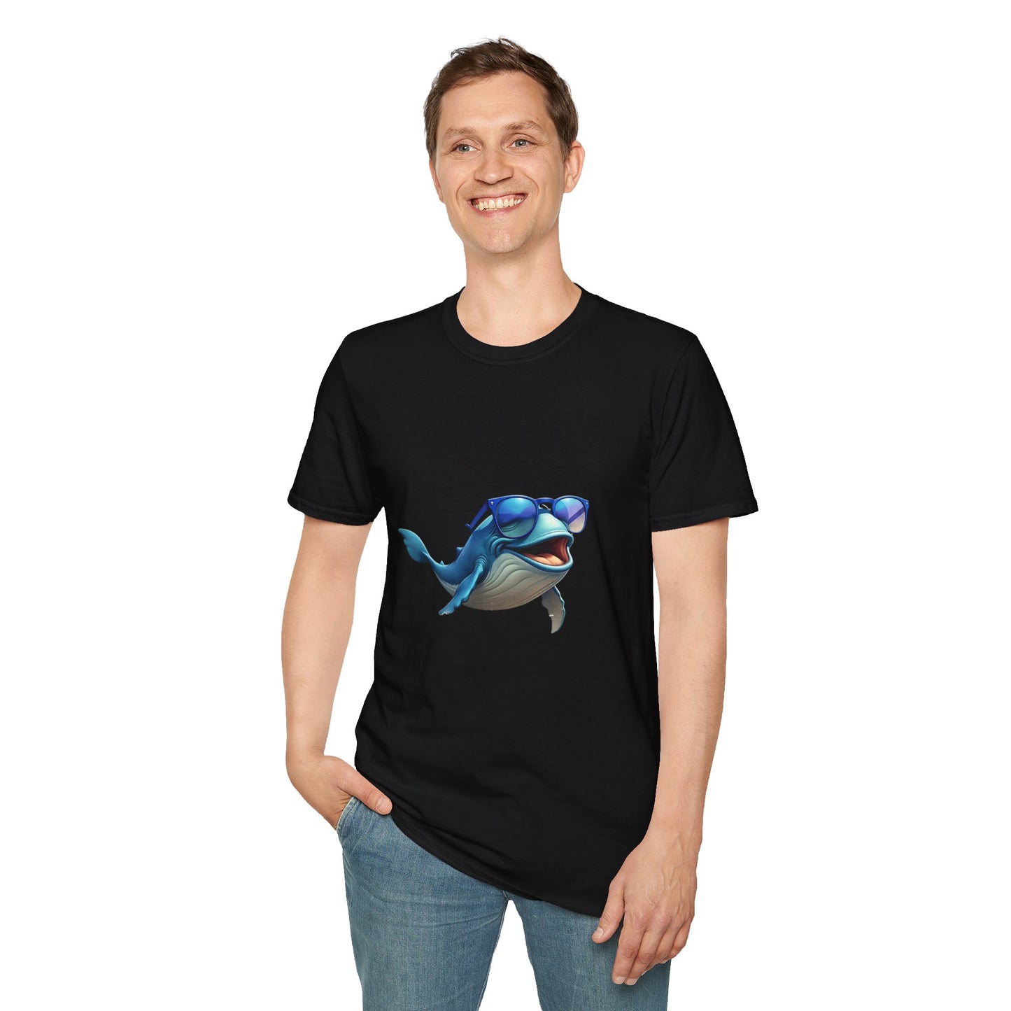 Cool Sunglasses Whale Unisex Softstyle T-Shirt