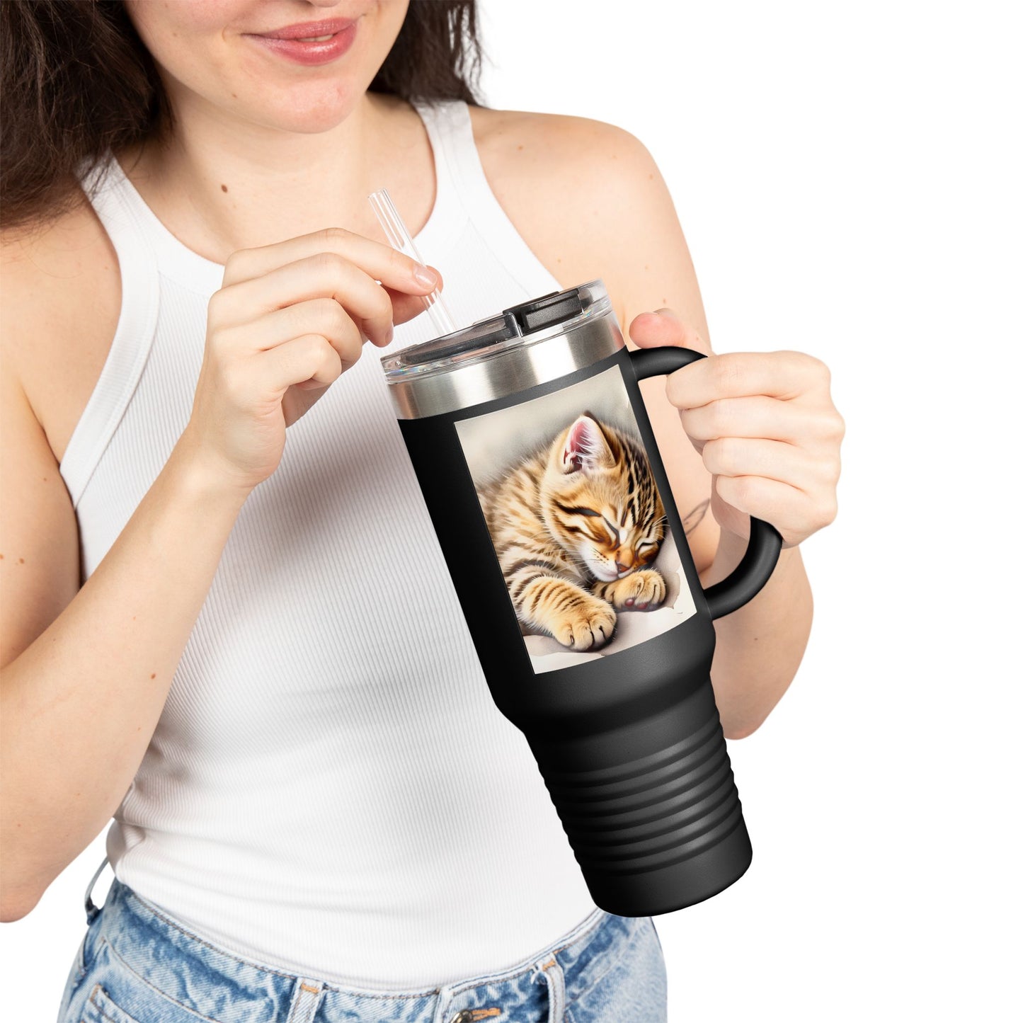Cozy Cat Insulated Travel Mug - 40oz | Perfect for Cat Lovers