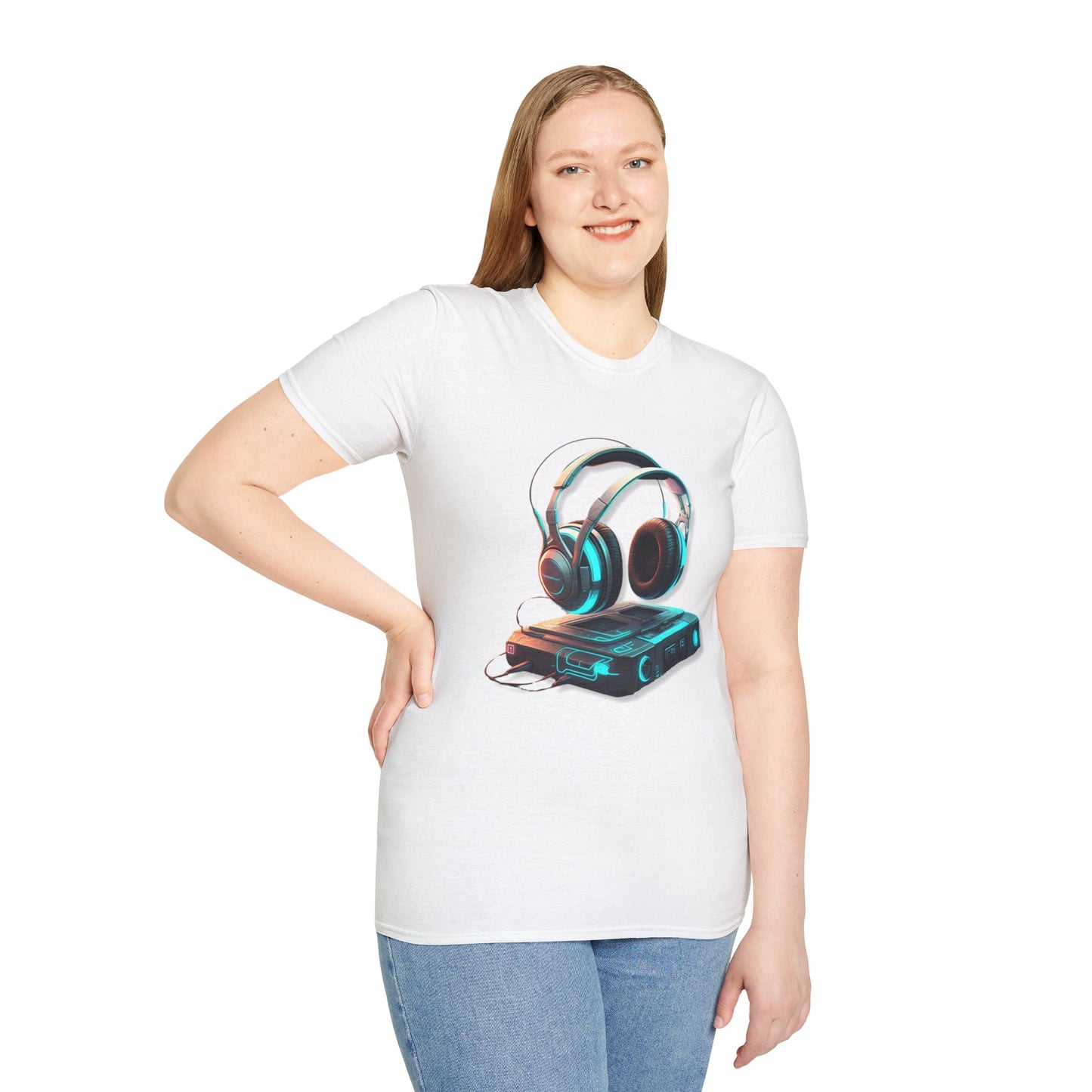Retro Headphones Graphic Unisex Softstyle T-Shirt
