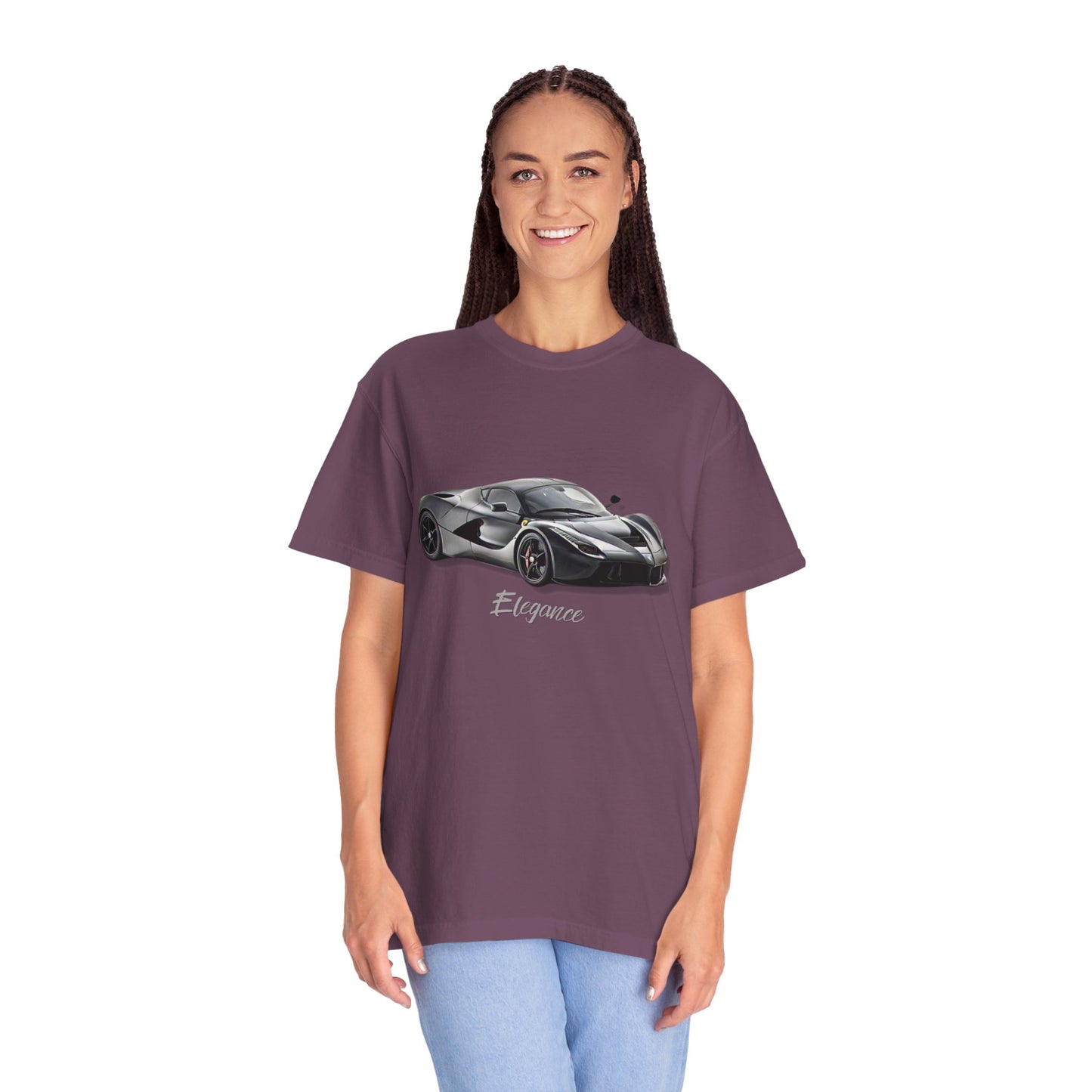 Elegant Car Graphic Unisex Garment-Dyed T-Shirt